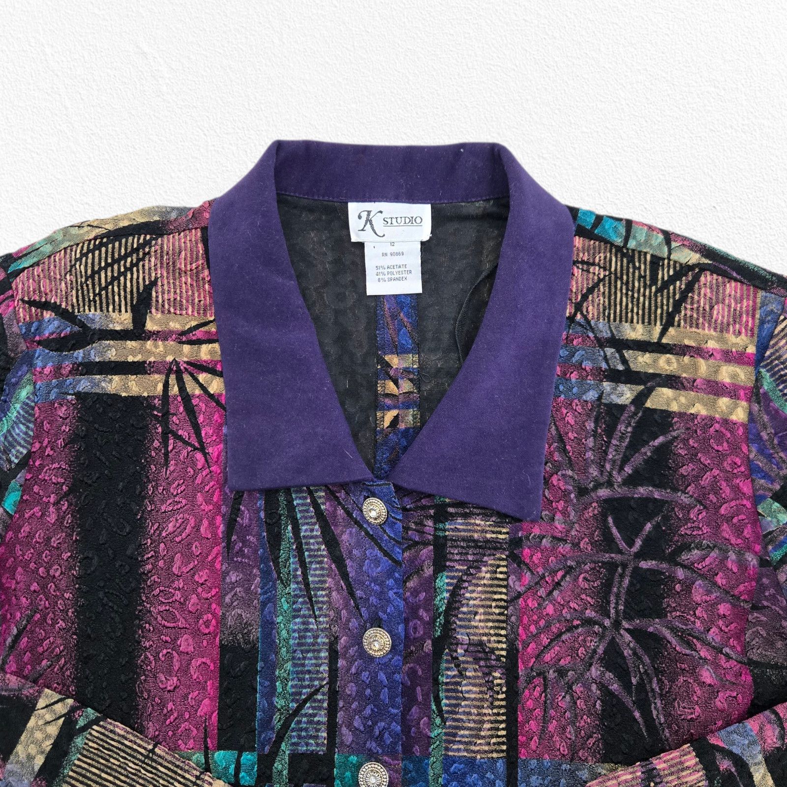 Vintage Vintage Purple Jacquard Dress Set Jacket Set Size 12 Size XL / US 12-14 / IT 48-50 - 6 Thumbnail
