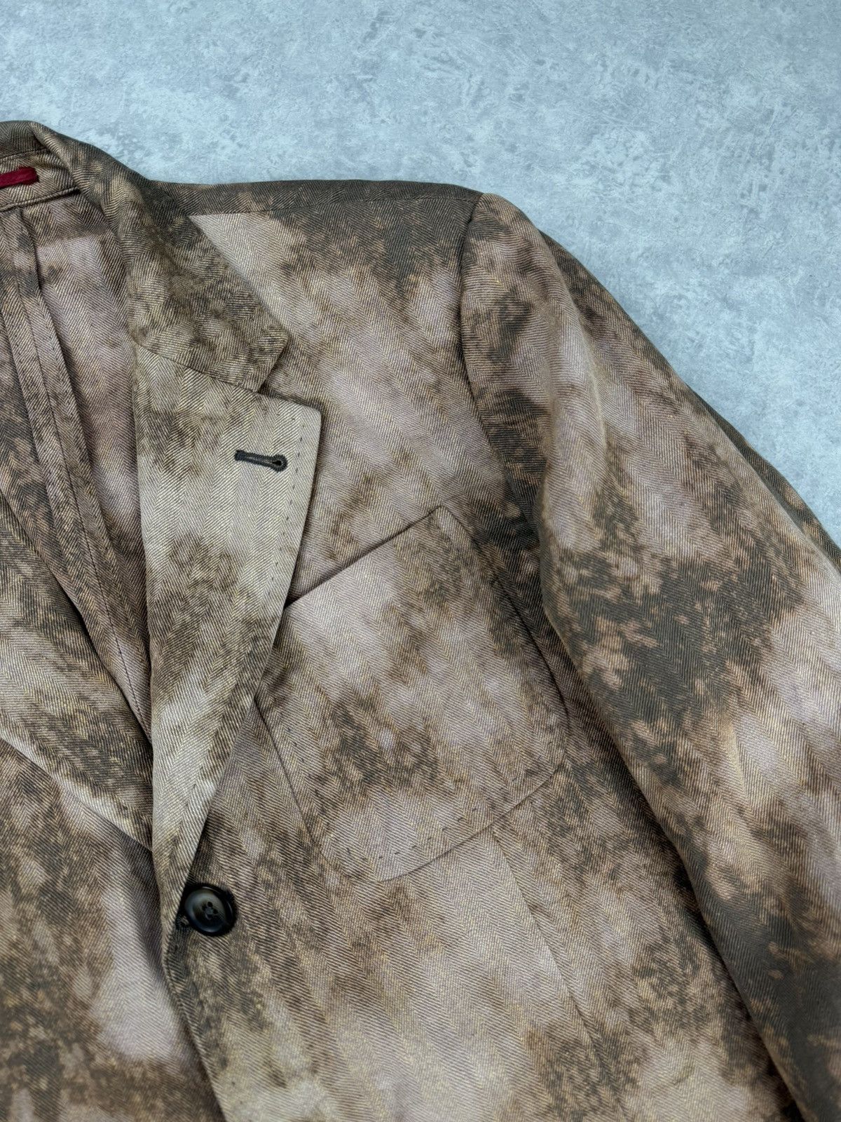 Fay Fay Linen Blazer Custom Hand Bleached Herringbone Size 50 Size US M / EU 48-50 / 2 - 6 Thumbnail