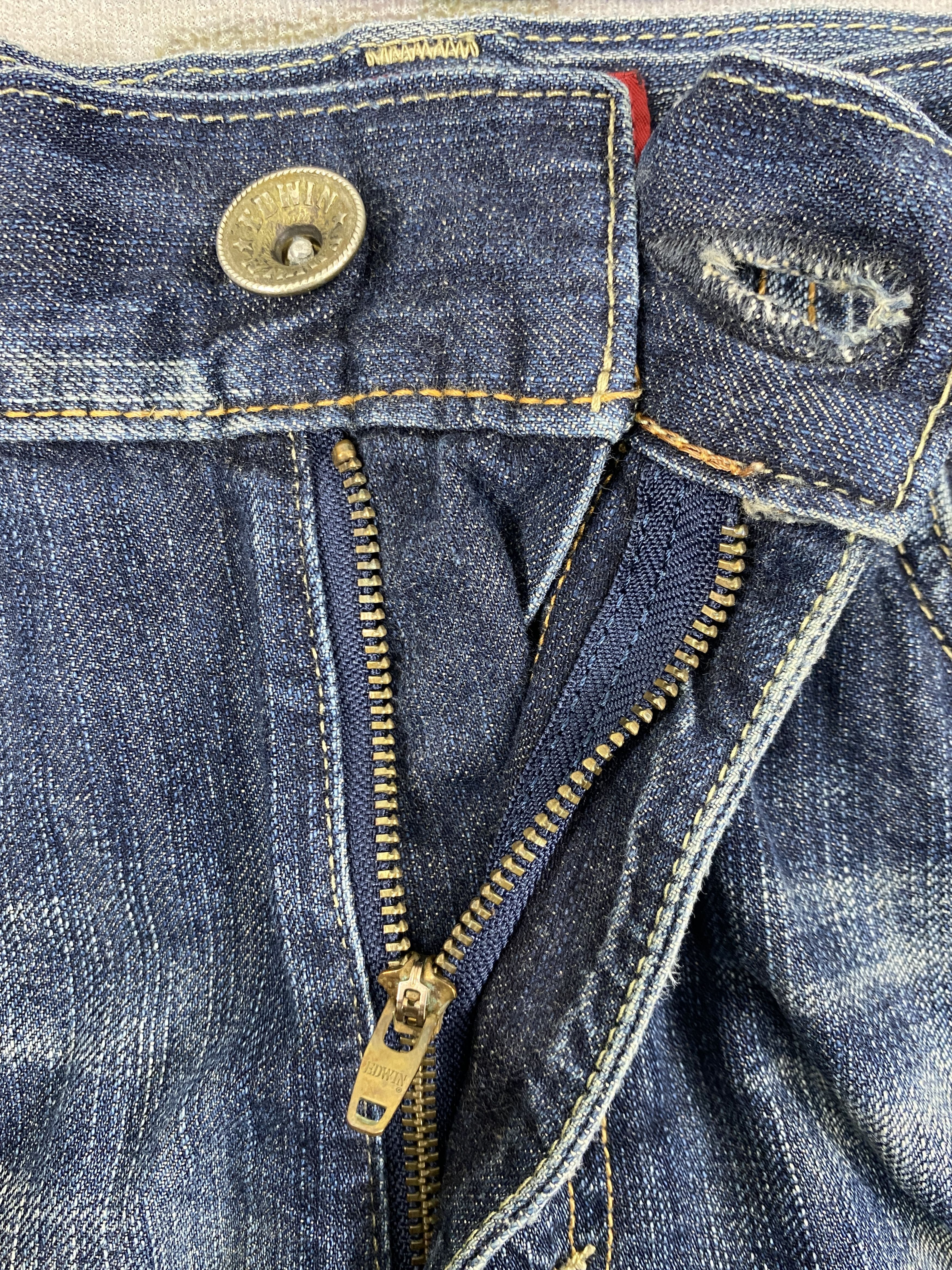 Japanese Brand Faded Blue Vintage Edwin Jeans 40x33.5 Denim- JN3654 Size US 40 / EU 56 - 6 Thumbnail