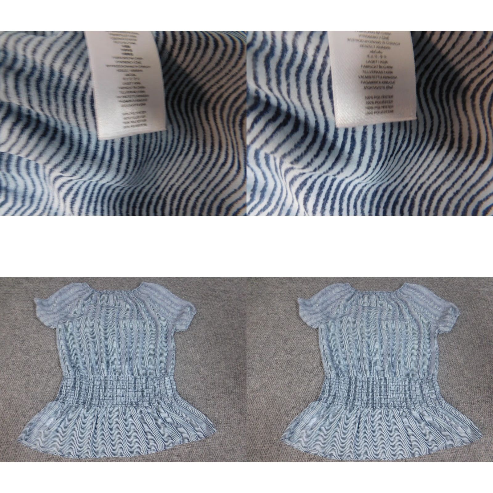 Michael Kors Michael Kors Womens Blouse M Blue Striped Crew Neck Pullover Short Sleeve Dolman Stretch Ruffle Polyester Rayon Casual Classic Regular Modern Size M / US 6-8 / IT 42-44 - 8 Thumbnail