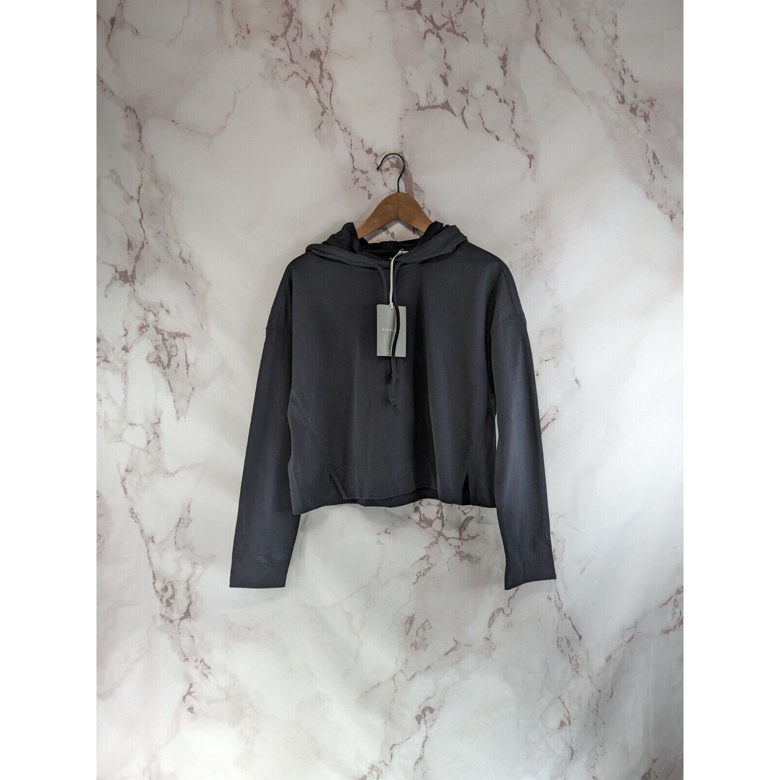 Everlane Everlane Hoodie Womens XS Black Retro Jersey Sweatshirt Size XS / US 0-2 / IT 36-38 - 1 Thumbnail