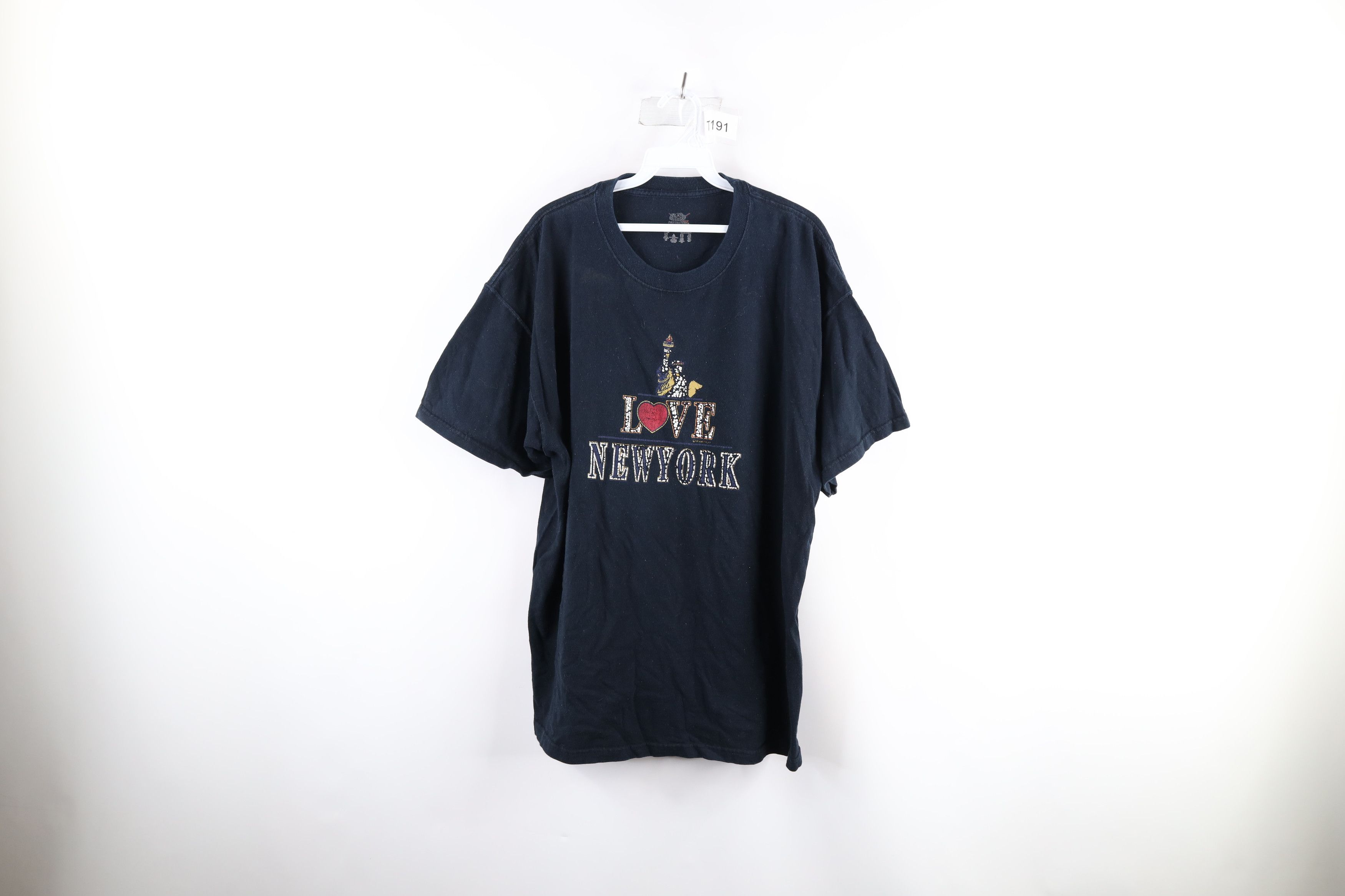 Vintage Vintage 90s Streetwear Thrashed I Love New York T-Shirt Size US XL / EU 56 / 4 - 1 Thumbnail