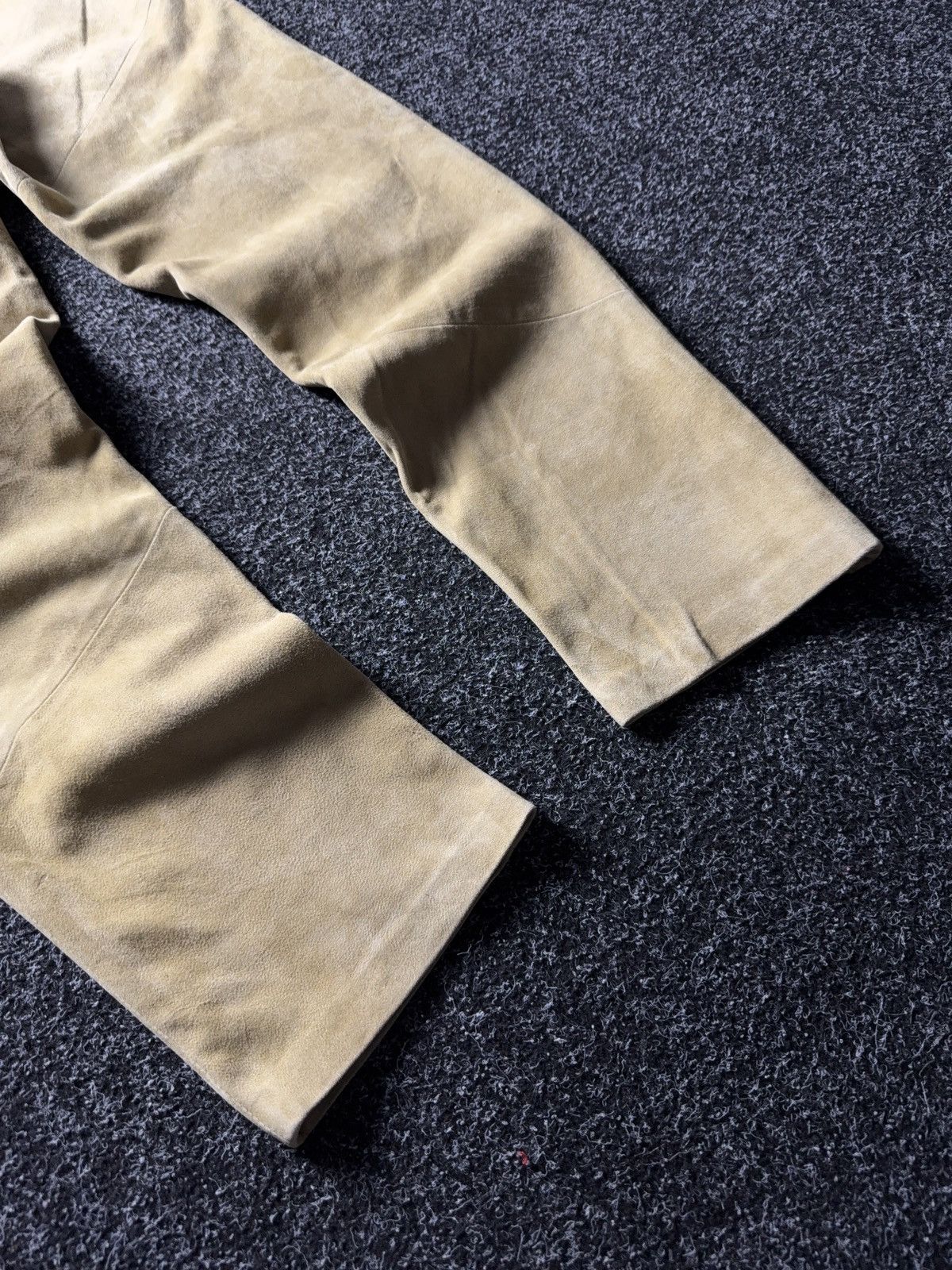 Genuine Leather Vintage 90s Western USA Soln Beige Suede Leather Pants EU38 Size 28" / US 6 / IT 42 - 16 Thumbnail