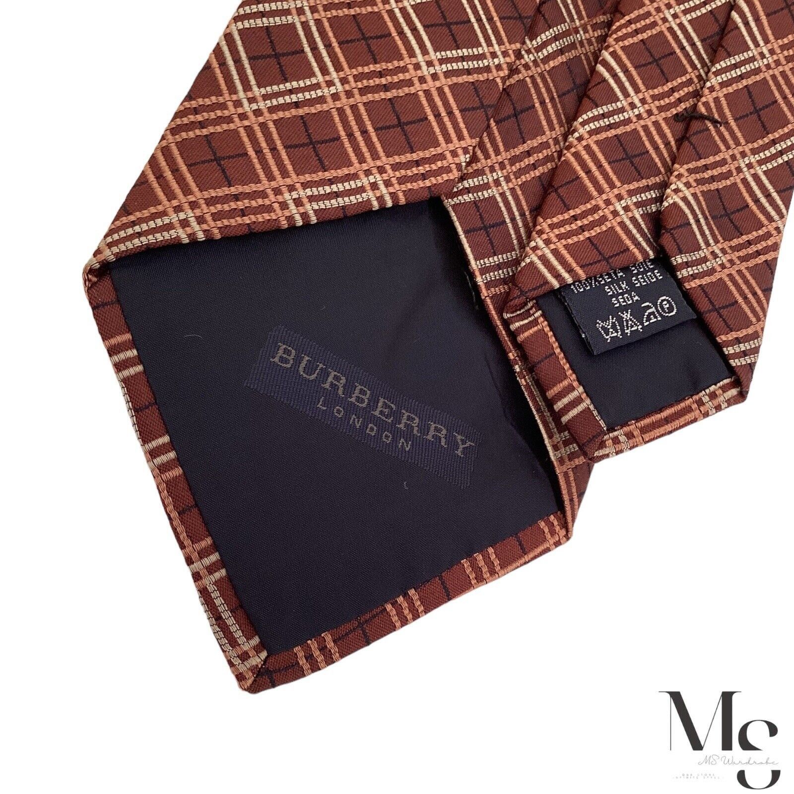 Burberry BURBERRY LONDON Brown PLaids & Cheks Silk Tie Made In Italy Size ONE SIZE - 4 Thumbnail