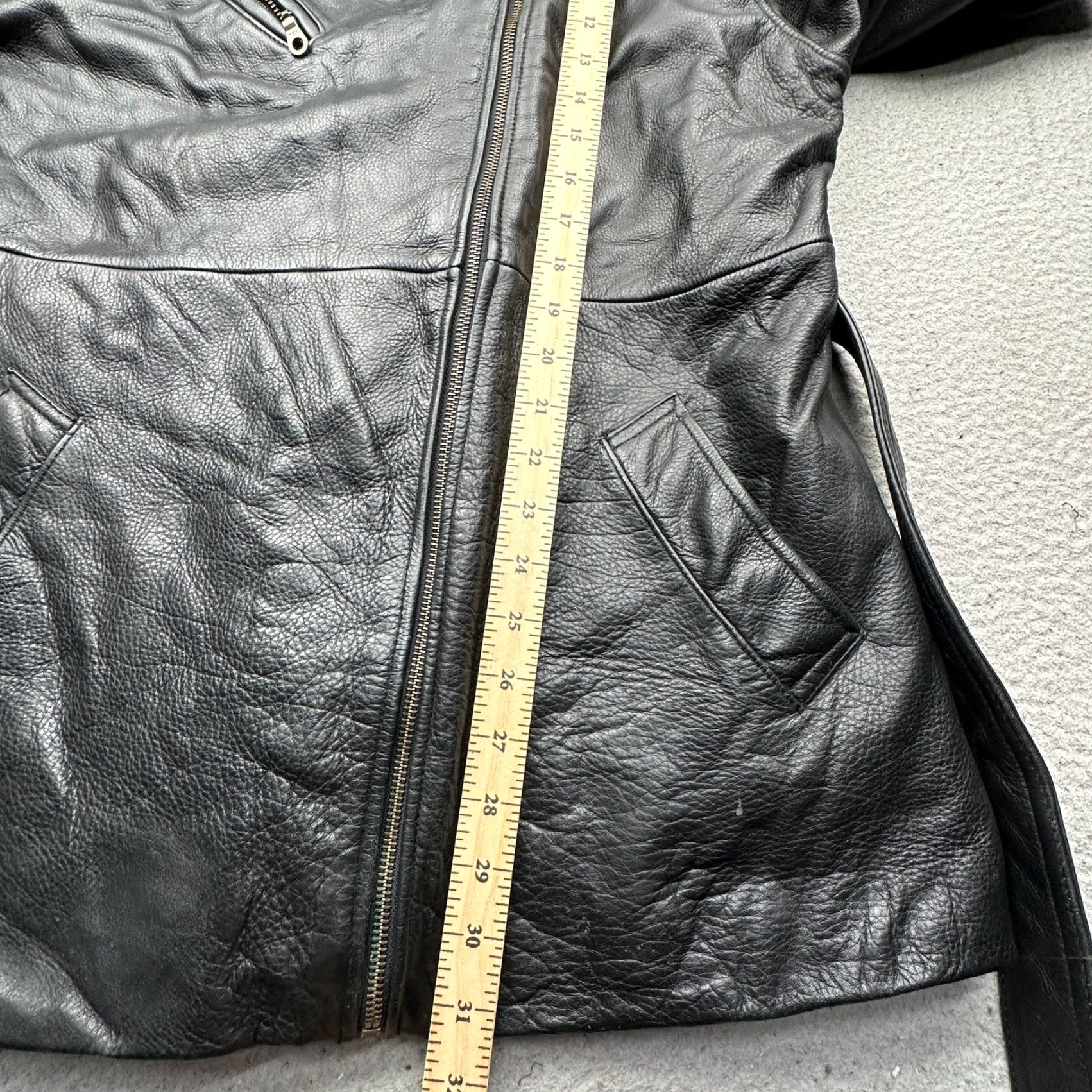 Vintage VINTAGE Tannery West Belted Motorcycle Leather Coat Jacket Womens Medium Quilted Lined Black Womens Jacket Size M / US 6-8 / IT 42-44 - 6 Thumbnail