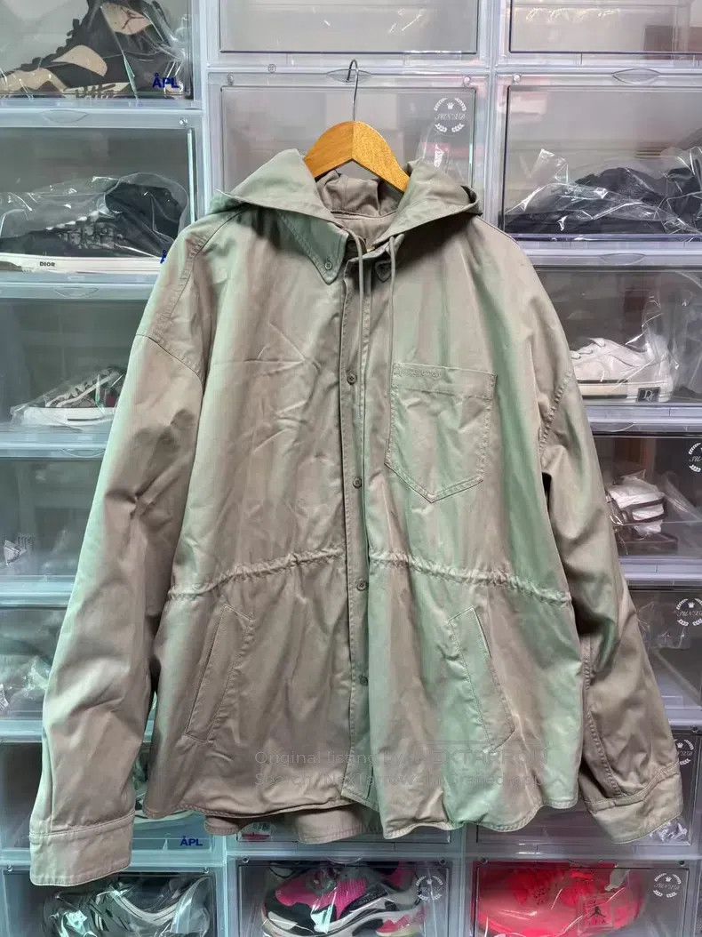 Balenciaga Balenciaga Twill Hooded Long Sleeve Parka Size US S / EU 44-46 / 1 - 1 Thumbnail