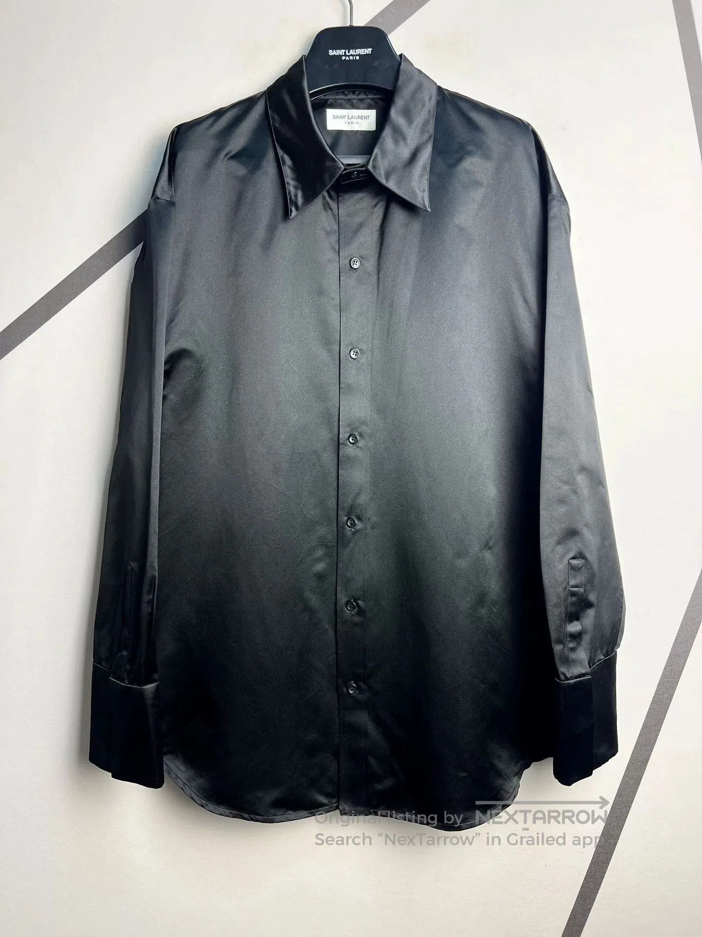 Saint Laurent Paris Saint Laurent Black Silk Runway Shirt. Size US M / EU 48-50 / 2 - 1 Thumbnail
