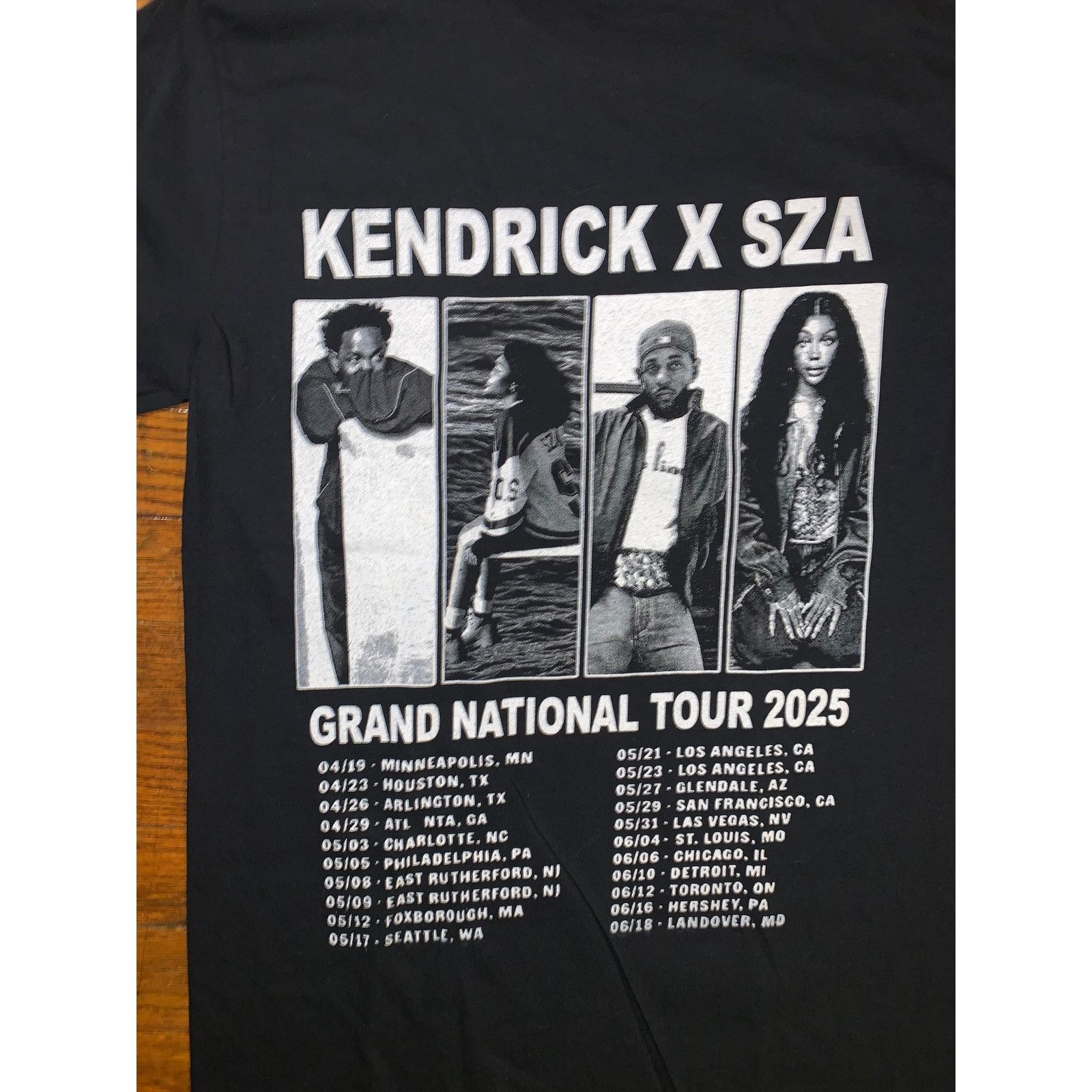 Band Tees Kendrick Lamar SZA Grand National Tour 2025 T Shirt Black S Size US S / EU 44-46 / 1 - 2 Thumbnail