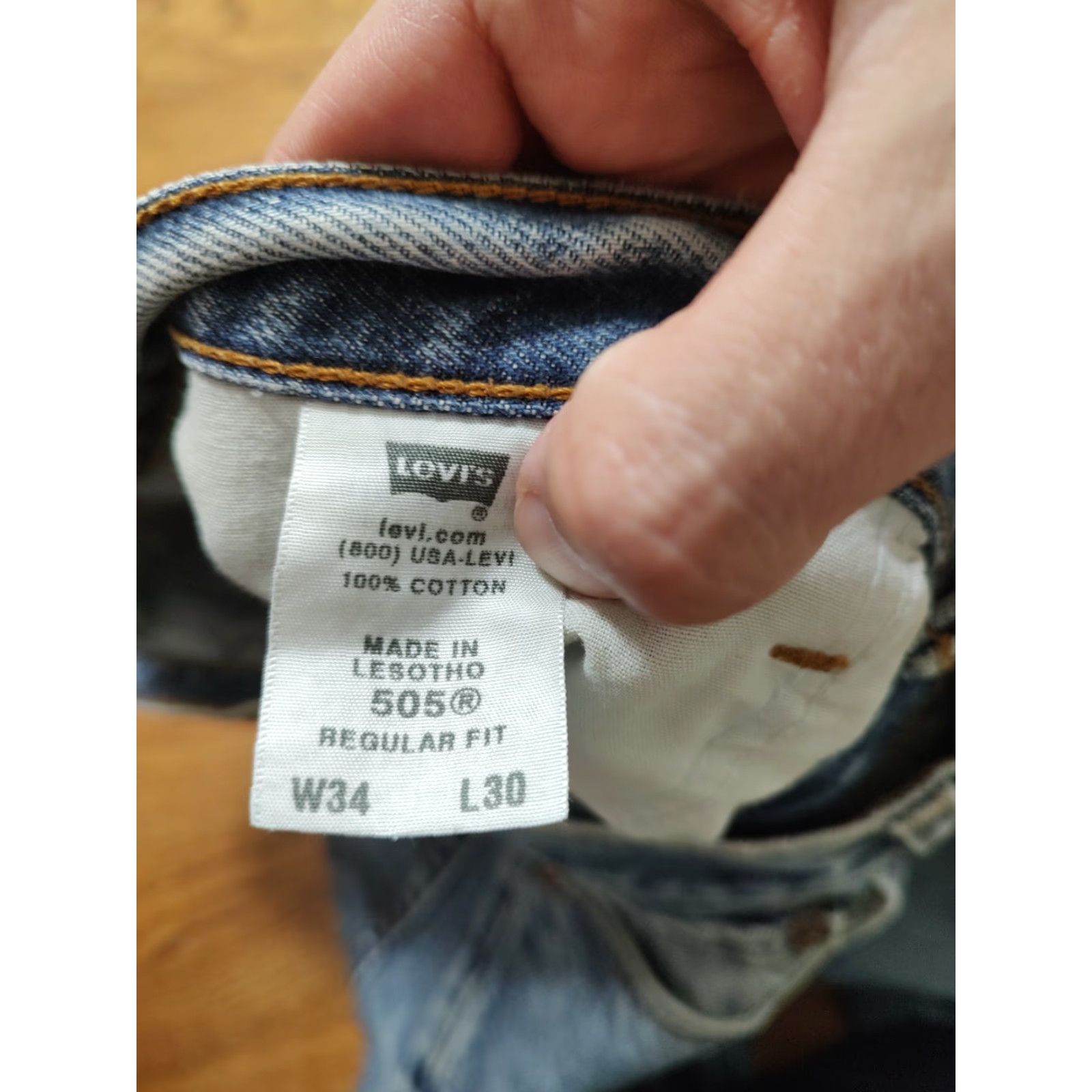 Levi's VINTAGE Levis 505 Jeans Mens 33x30 Blue Straight Denim Western Cowboy Size US 33 - 7 Thumbnail