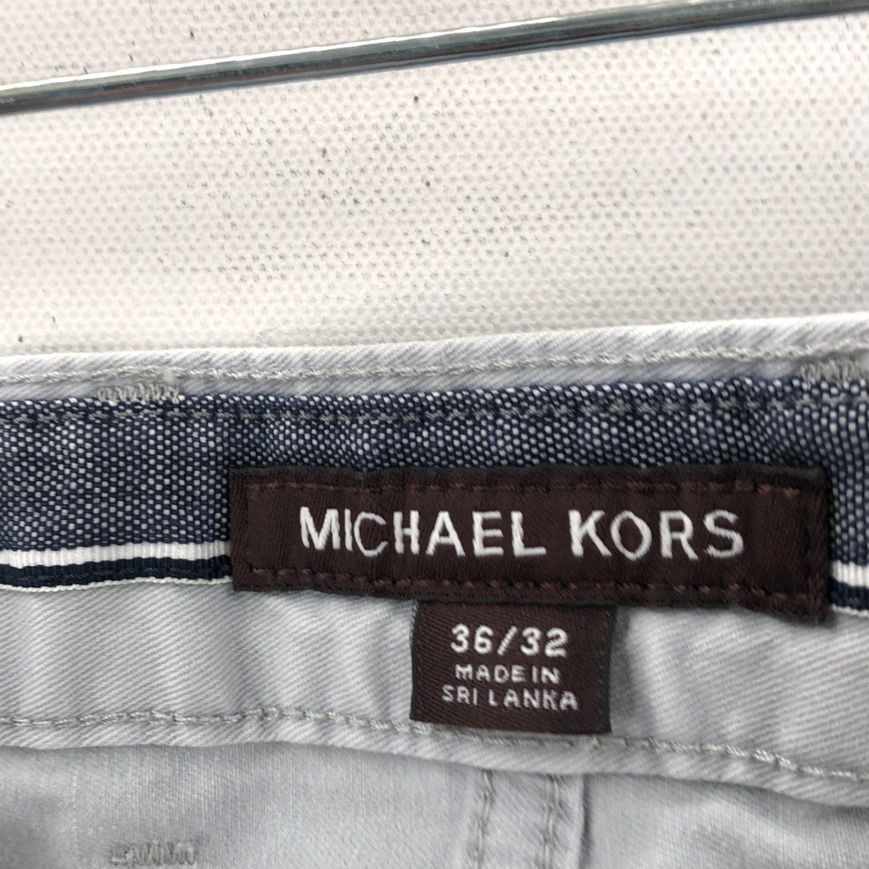 Michael Kors Michael Kors Mens Gray Chino Pants Flat Front 36 Regular Inseam 29 Straight Leg 5-Pocket Belt Loops Cotton Blend Size 36 Mens Size US 36 / EU 52 - 4 Thumbnail