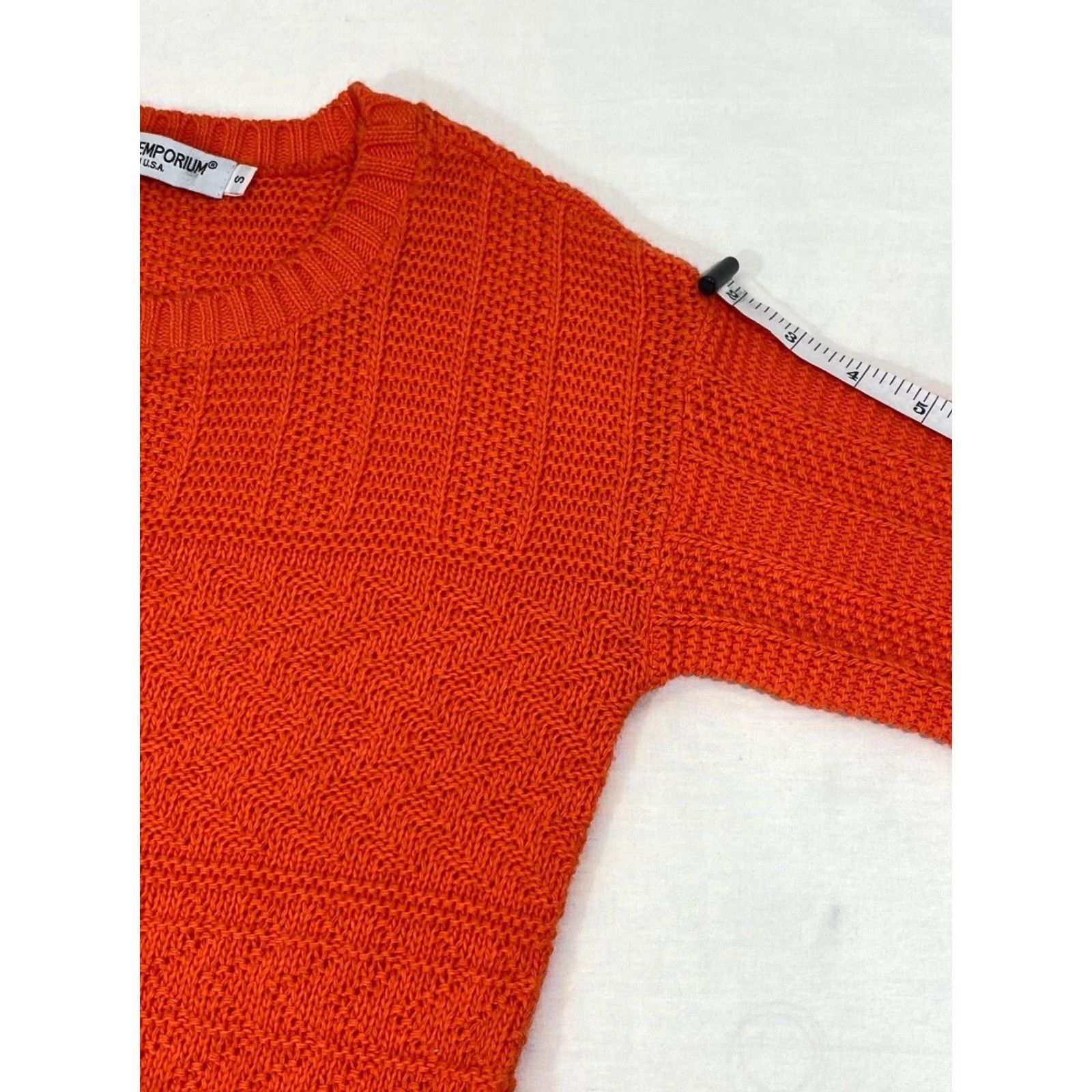 Vintage Cotton Emporium Women’s Orange Knit Crop Sweater Sz Small #623 Size S / US 4 / IT 40 - 8 Thumbnail