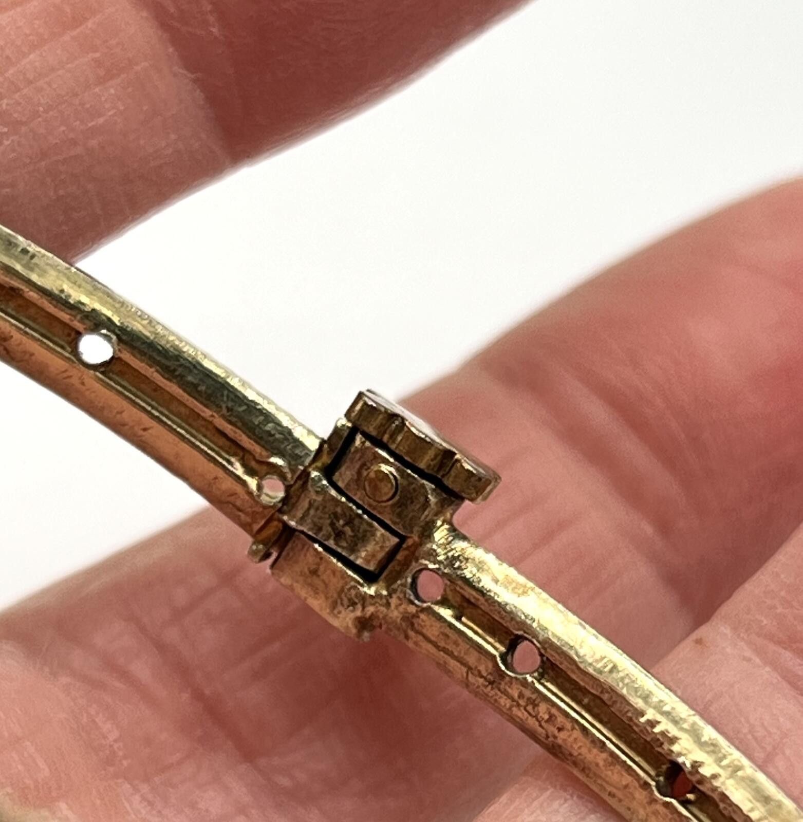 Other Victorian 14k Gold Over Sterling Silver Ruby Bangle Bracelet Size ONE SIZE - 4 Thumbnail