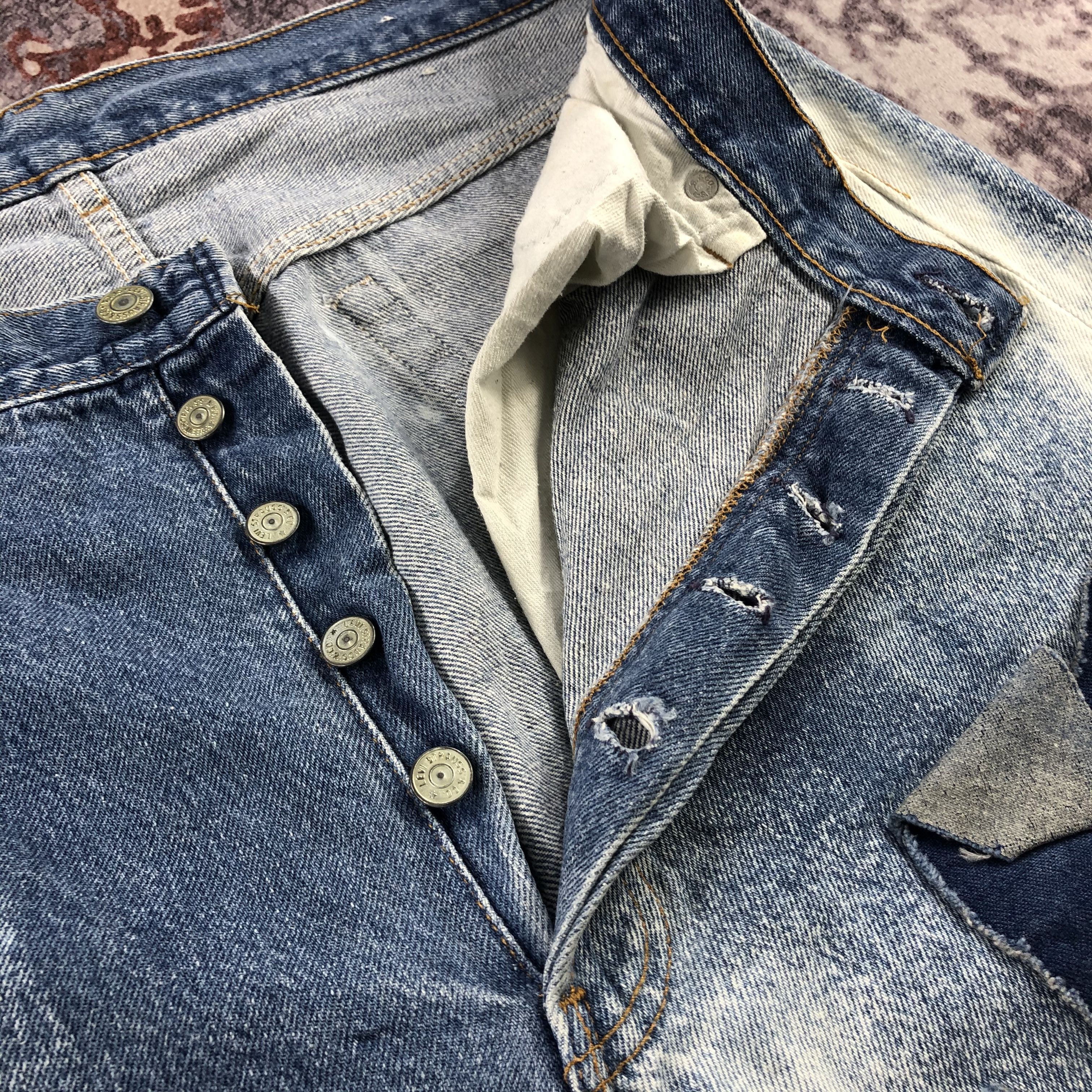 Levi's × Vintage 80s Vintage Bleached Levis 501 Jeans-JM3034 Size US 35 - 10 Thumbnail
