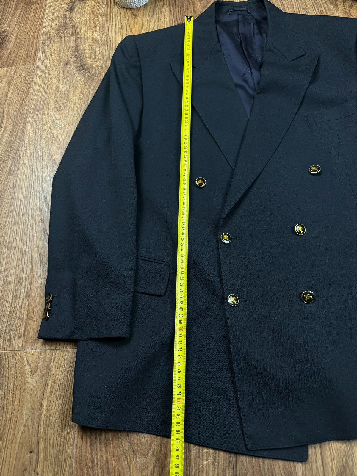 Burberry Vintage wool navy blazer Burberry original luxury item Size 54L - 7 Thumbnail