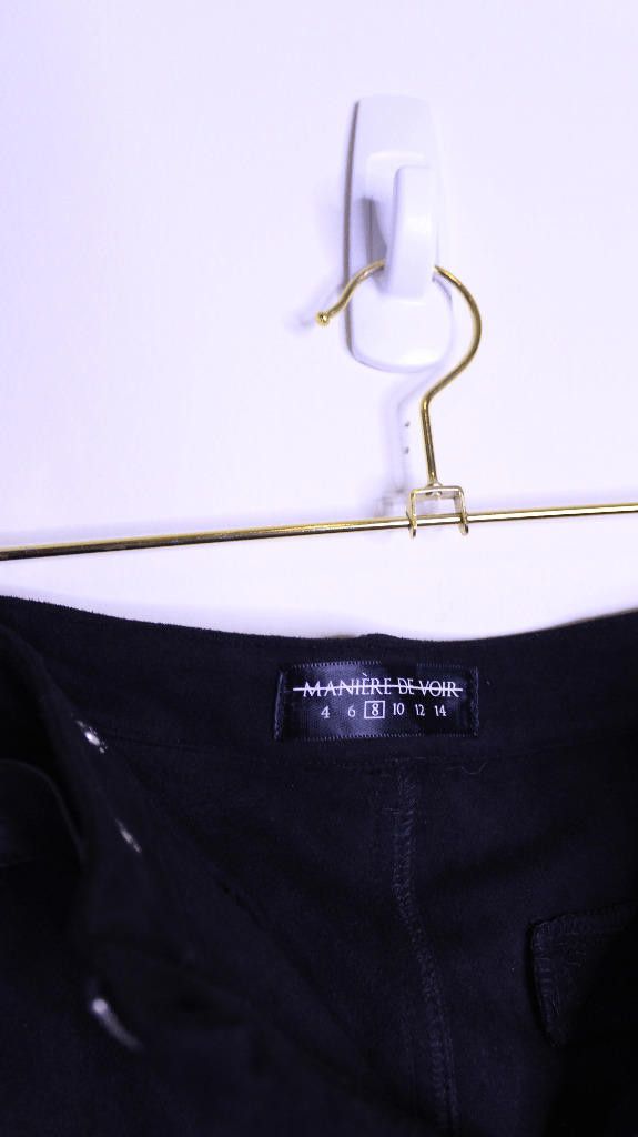 Maniere De Vior Maniere De Voir Black Suede Zipper Leggings - US 4 Size 27" / US 4 / IT 40 - 2 Thumbnail