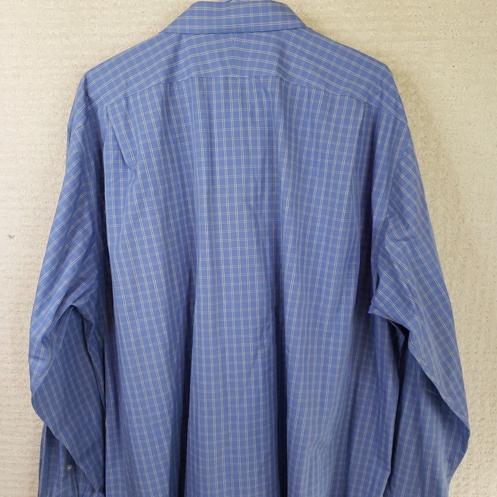 Lands' End Lands' End Men's Big & Tall 19-37 Traditional Fit Blue Check No Iron Twill Shirt Size US XXL / EU 58 / 5 - 7 Thumbnail