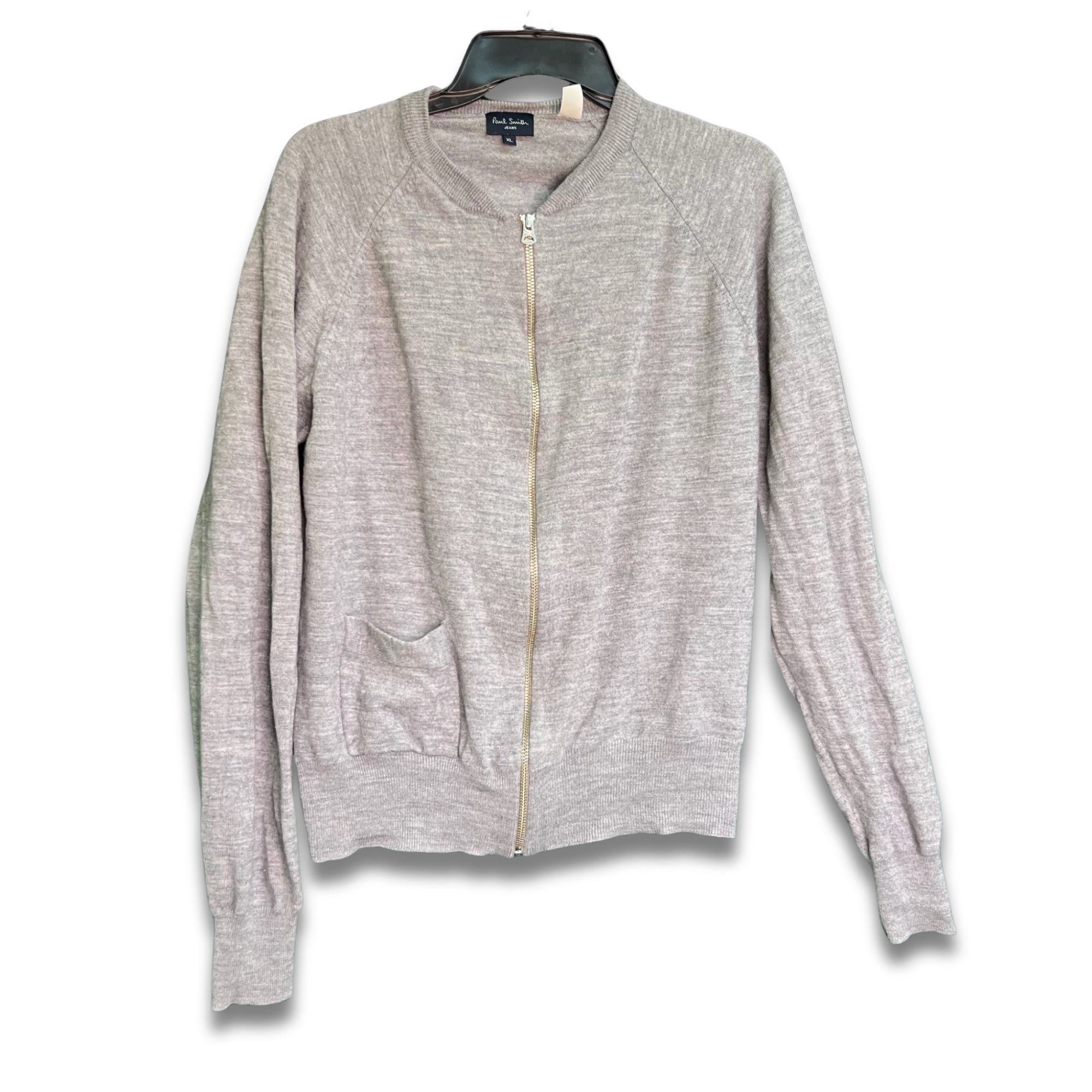 Paul Smith PAUL SMITH Jeans Gray Knit Bomber Jacket With Gold Zipper Ri Size US XL / EU 56 / 4 - 2 Thumbnail