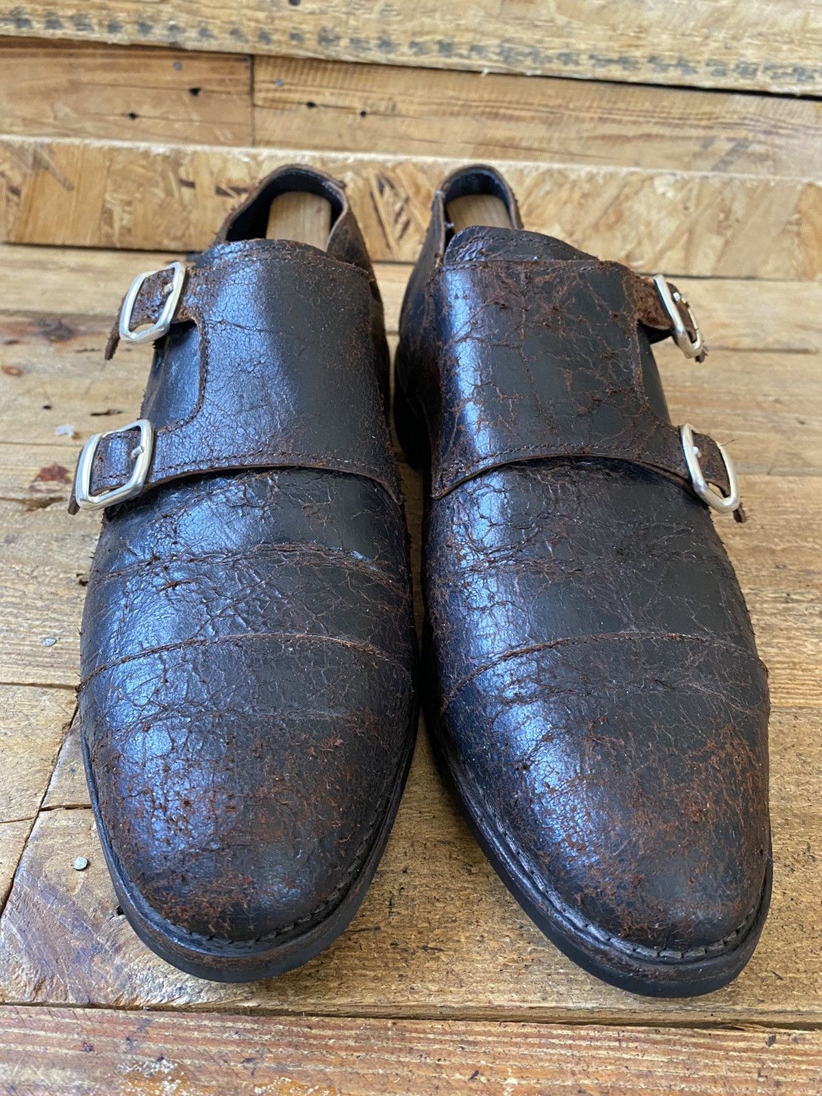 Allen Edmonds Allen edmond distressed double monk leather shoes sz10.5D Size US 10.5 / EU 43-44 - 5 Thumbnail