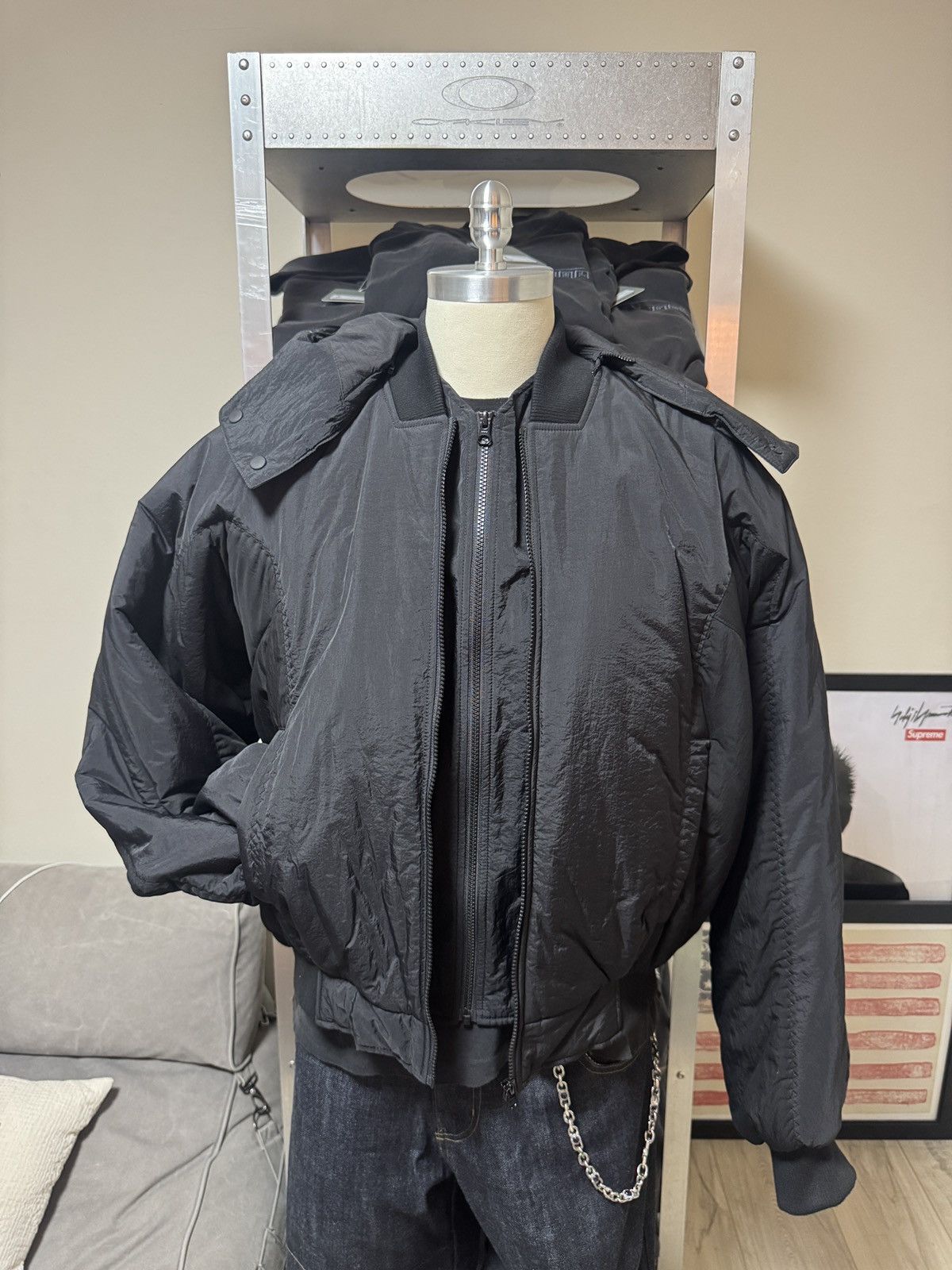Hyein Seo Hyein Seo Double Zip Hooded Bomber Puffer Jacket Black Size US XL / EU 56 / 4 - 13 Thumbnail
