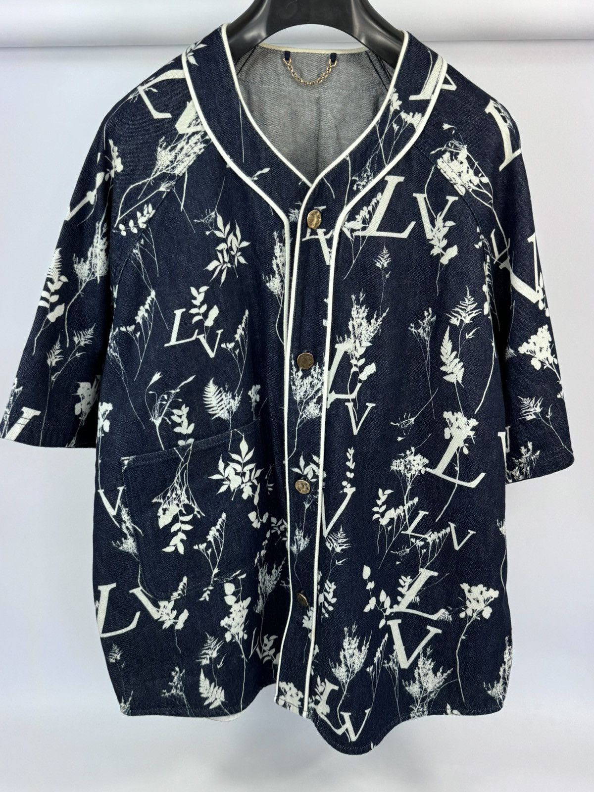 Louis Vuitton MONOGRAM FLOWER PRINT DENIM SHIRT Size US XXL / EU 58 / 5 - 1 Thumbnail