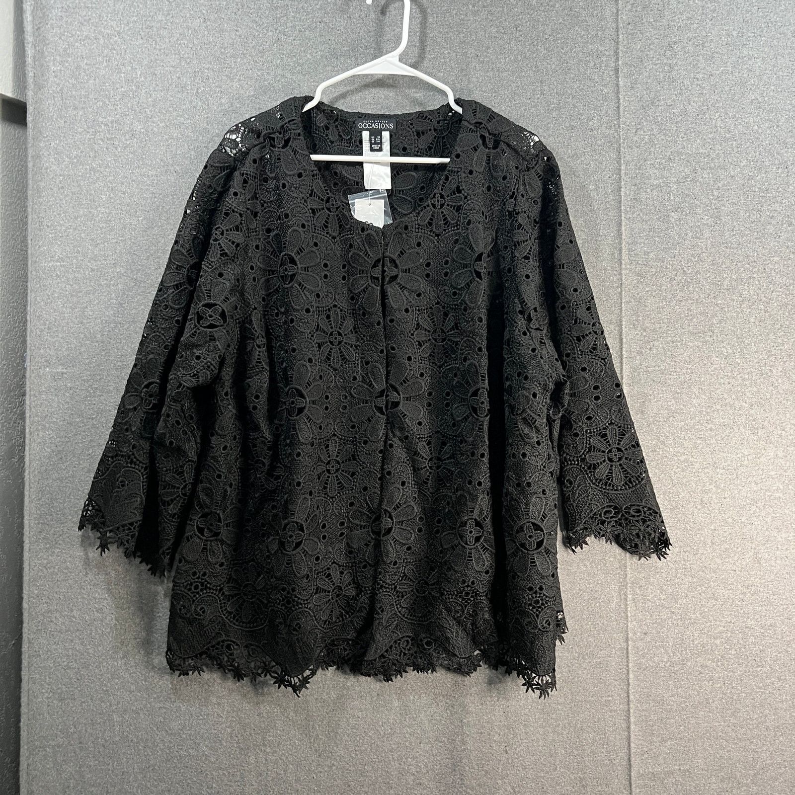 Other Susan Graver Occasions Crochet Lace 3/4 Sleeve Size 3XL / US 20-22 - 1 Thumbnail