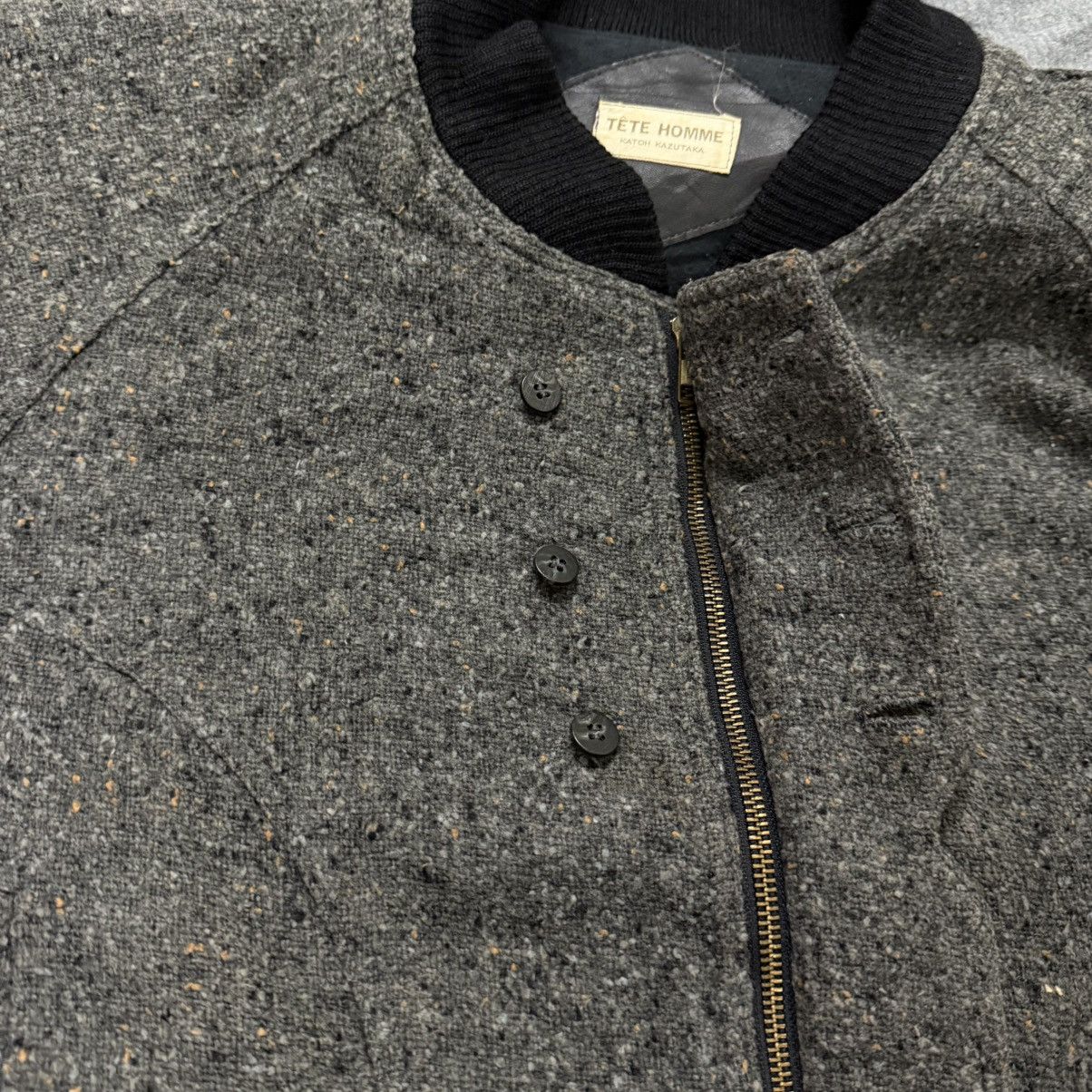 Tete Homme Vtg 90s TETE HOMME Katoh Kazutaka Wool Bomber Jacket Size US XL / EU 56 / 4 - 12 Thumbnail