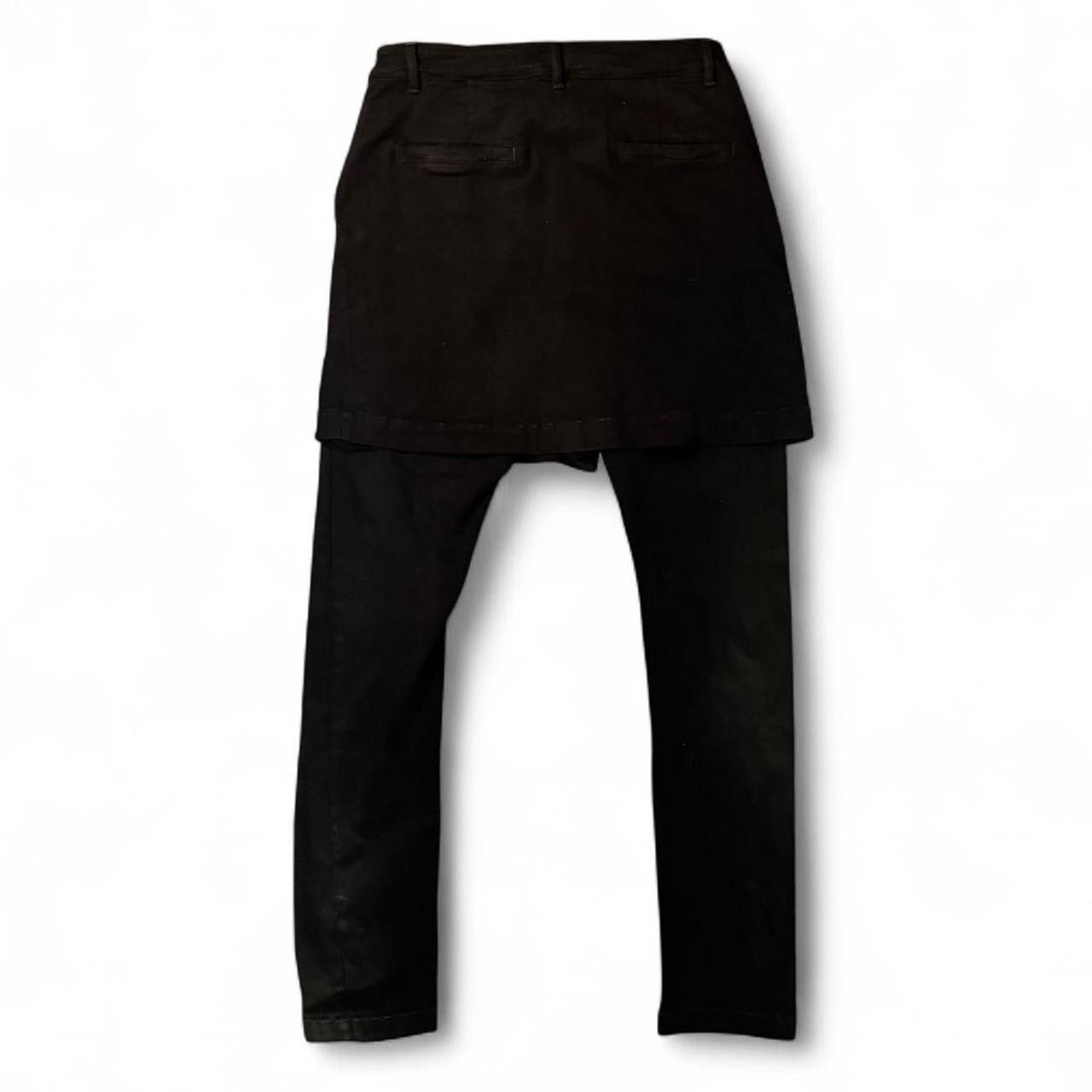 Rick Owens Drkshdw Rick Owens DRKSHDW FW16 “Mastodon” Matte Black Skirted Denim Size US 34 / EU 50 - 2 Thumbnail