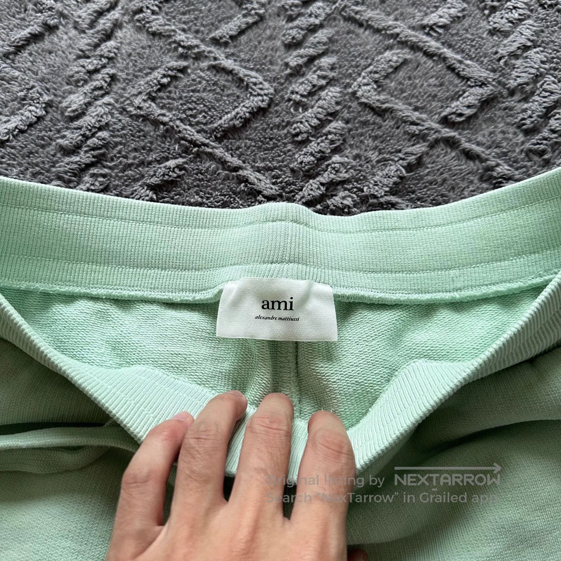 AMI Mint Green Heart Embroidered Shorts. Size US 28 / EU 44 - 4 Thumbnail