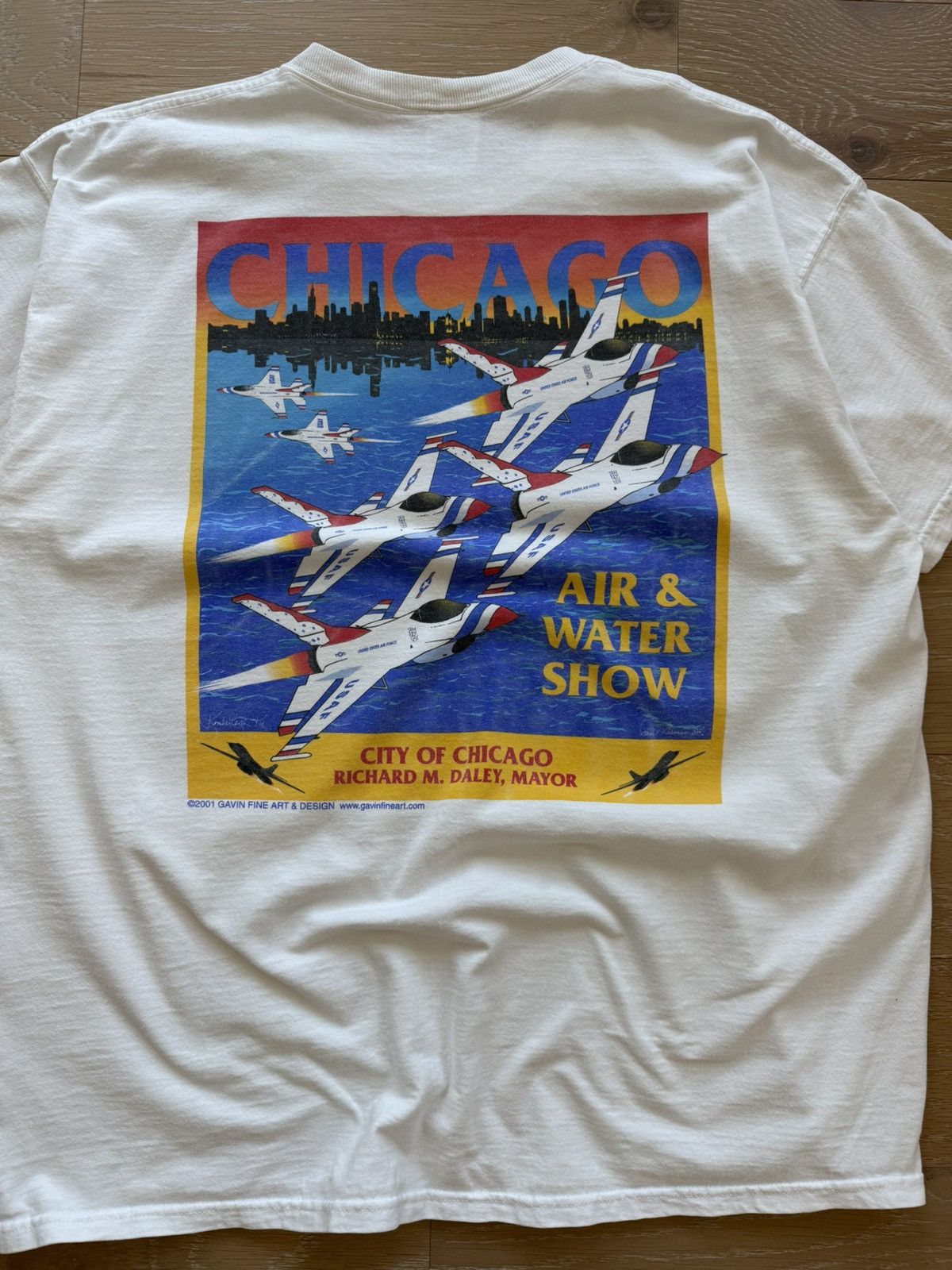 Vintage 2001 Chicago Air and Water Show USAF Shirt Size US XXL / EU 58 / 5 - 1 Thumbnail