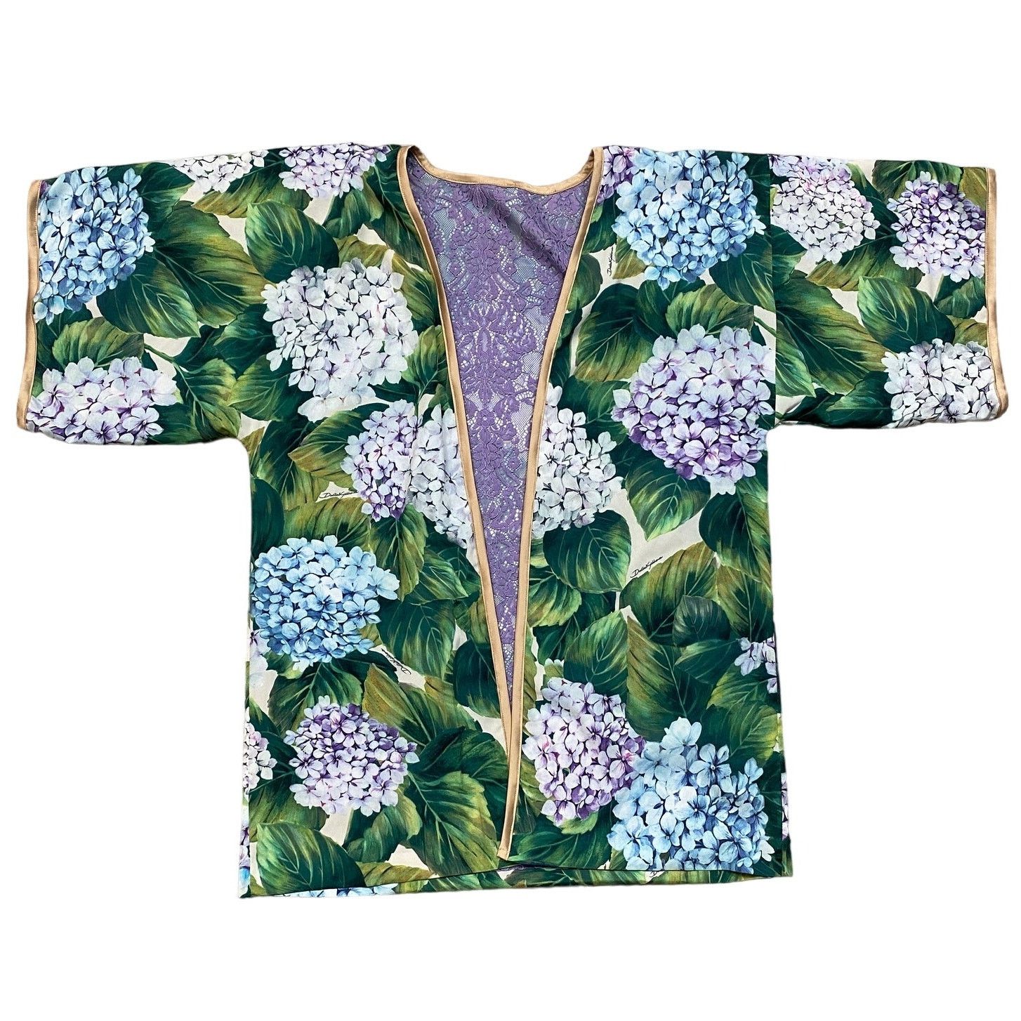Dolce & Gabbana Rare Dolce & Gabbana Silk Lace Lined Hortensia Kimono 38 Size XS / US 0-2 / IT 36-38 - 1 Thumbnail