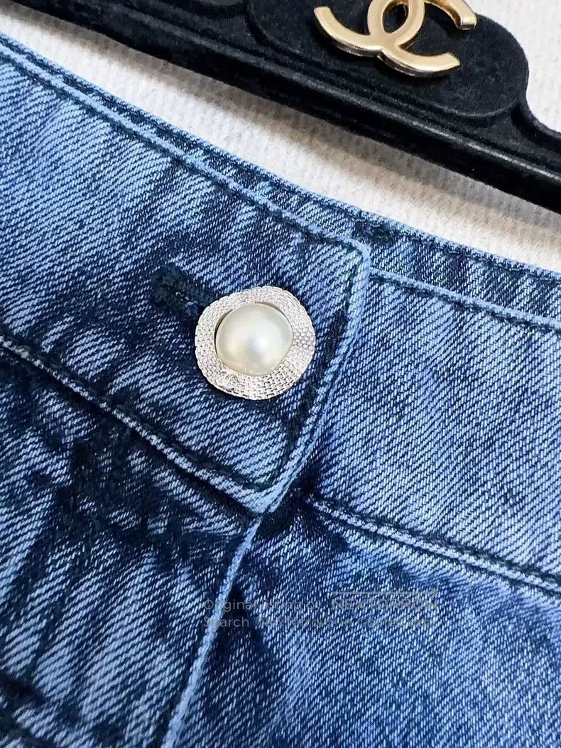 Chanel Chanel 22b blue flower bud wide-leg jeans Size 24" / US 00 / IT 34 - 6 Thumbnail