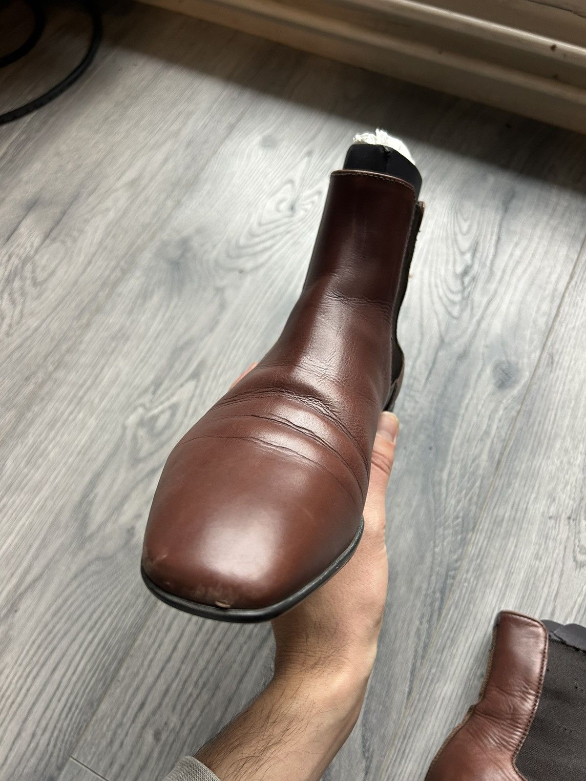 Prada Prada Brown Leather Chelsea Boots Size US 6 / EU 39 - 6 Thumbnail