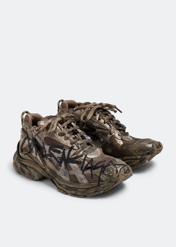 Balenciaga o1s1wg110724 Runner Sneakers in Beige Size US 7 / EU 40 - 4 Thumbnail