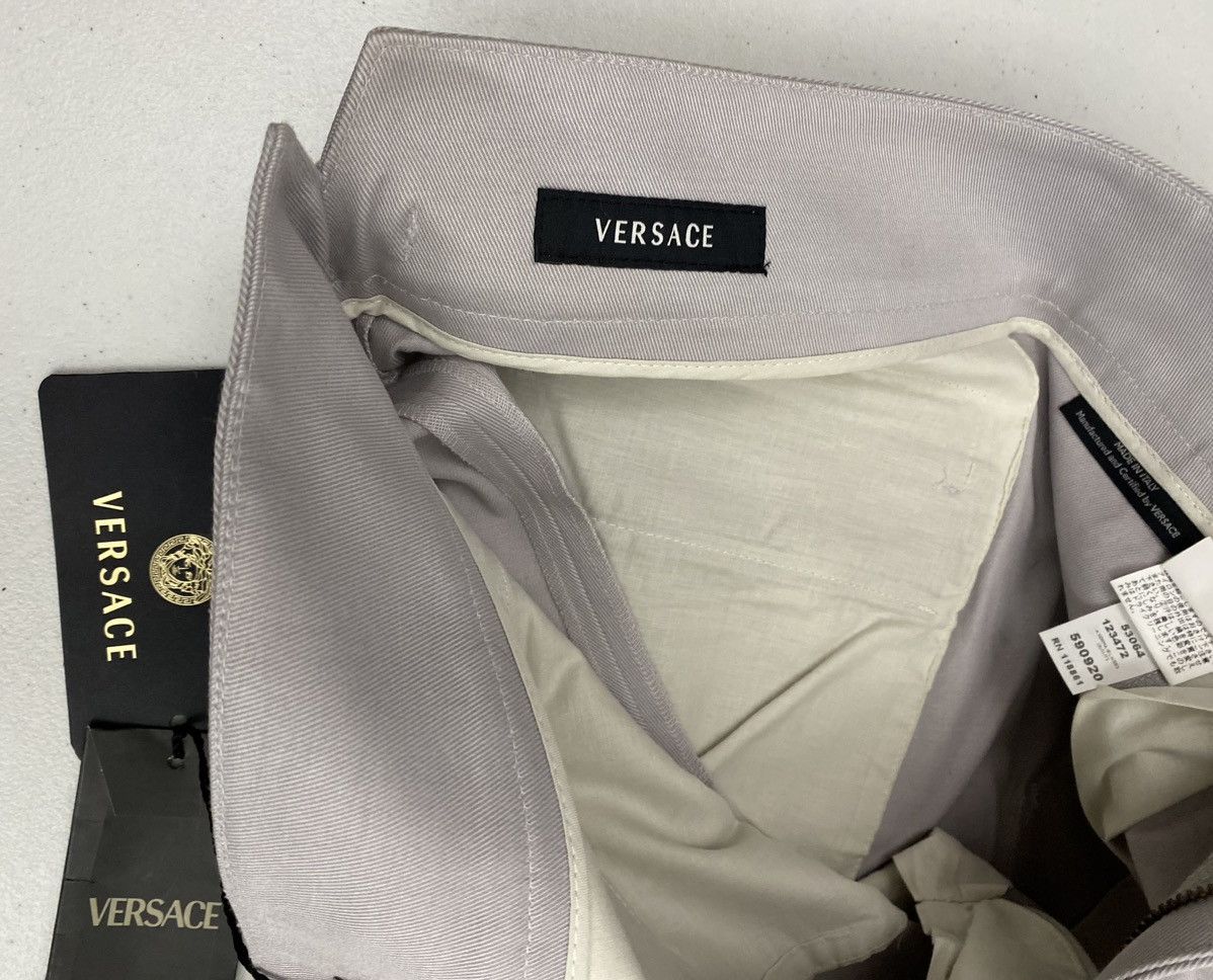 Versace Versace 🇮🇹 Smoke Purple Twill Brass Buckle Cargo Pants 50 NEW Size US 34 / EU 50 - 2 Thumbnail