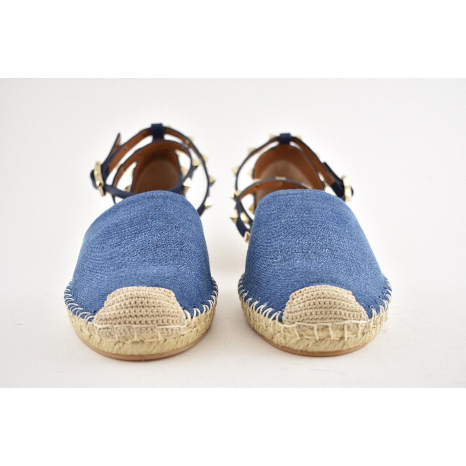 Valentino Valentino Rockstud Blue Denim Jean Wrap Around Ankle Size US 7 / IT 37 - 6 Thumbnail