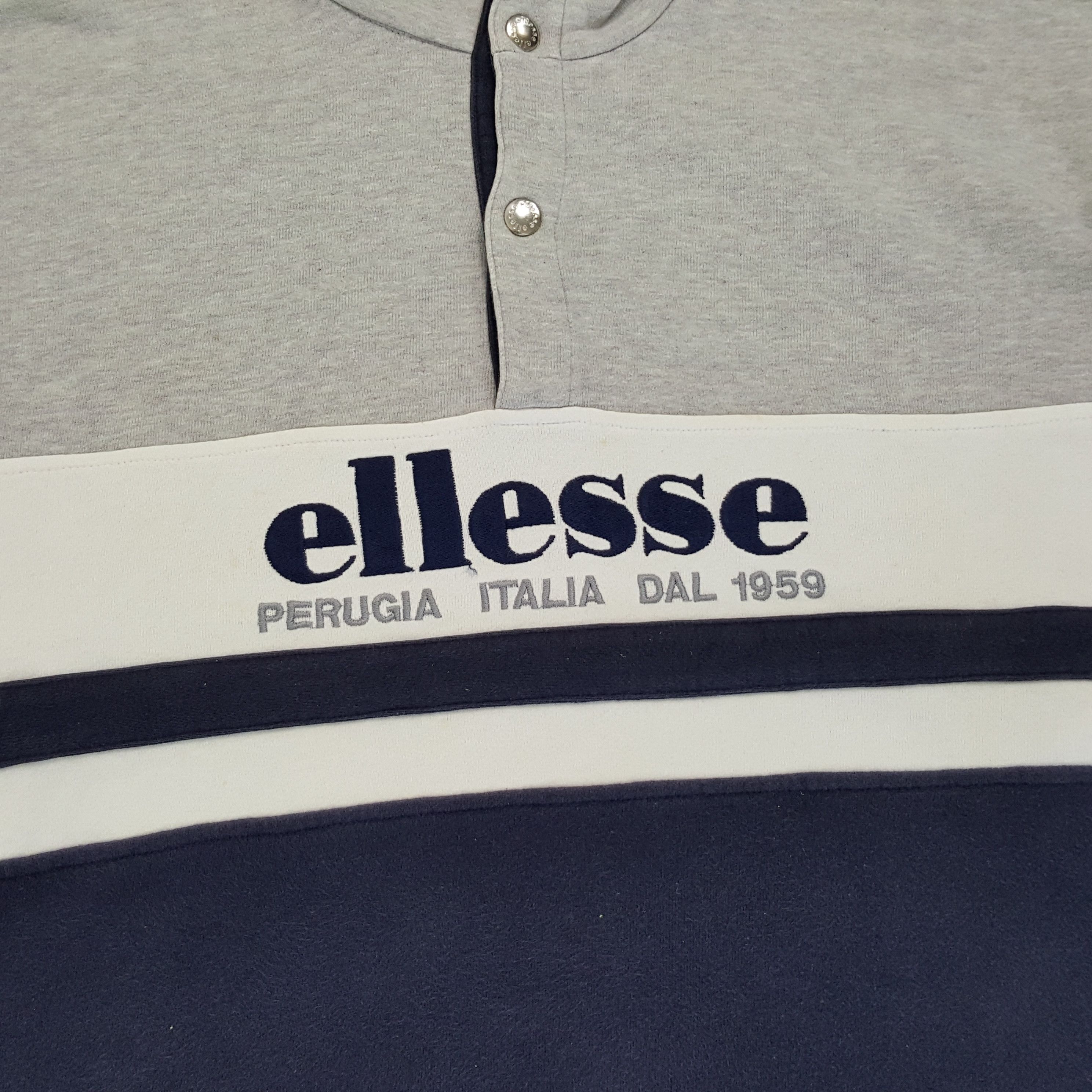 Ellesse × Vintage Vintage Ellesse Perugia Italia 1959 Half Button Sweatshirts Size US L / EU 52-54 / 3 - 2 Thumbnail