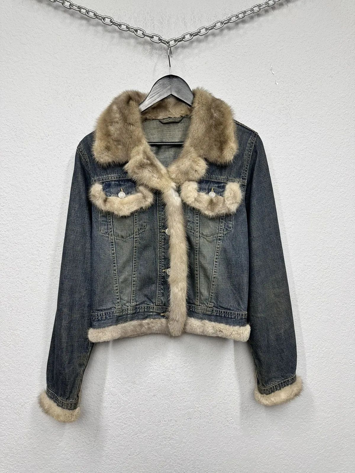 Vintage Ifsixwasnine Leather Denim Jacket Y2K Japan Hoodie Fur Goa Size M / US 6-8 / IT 42-44 - 1 Thumbnail