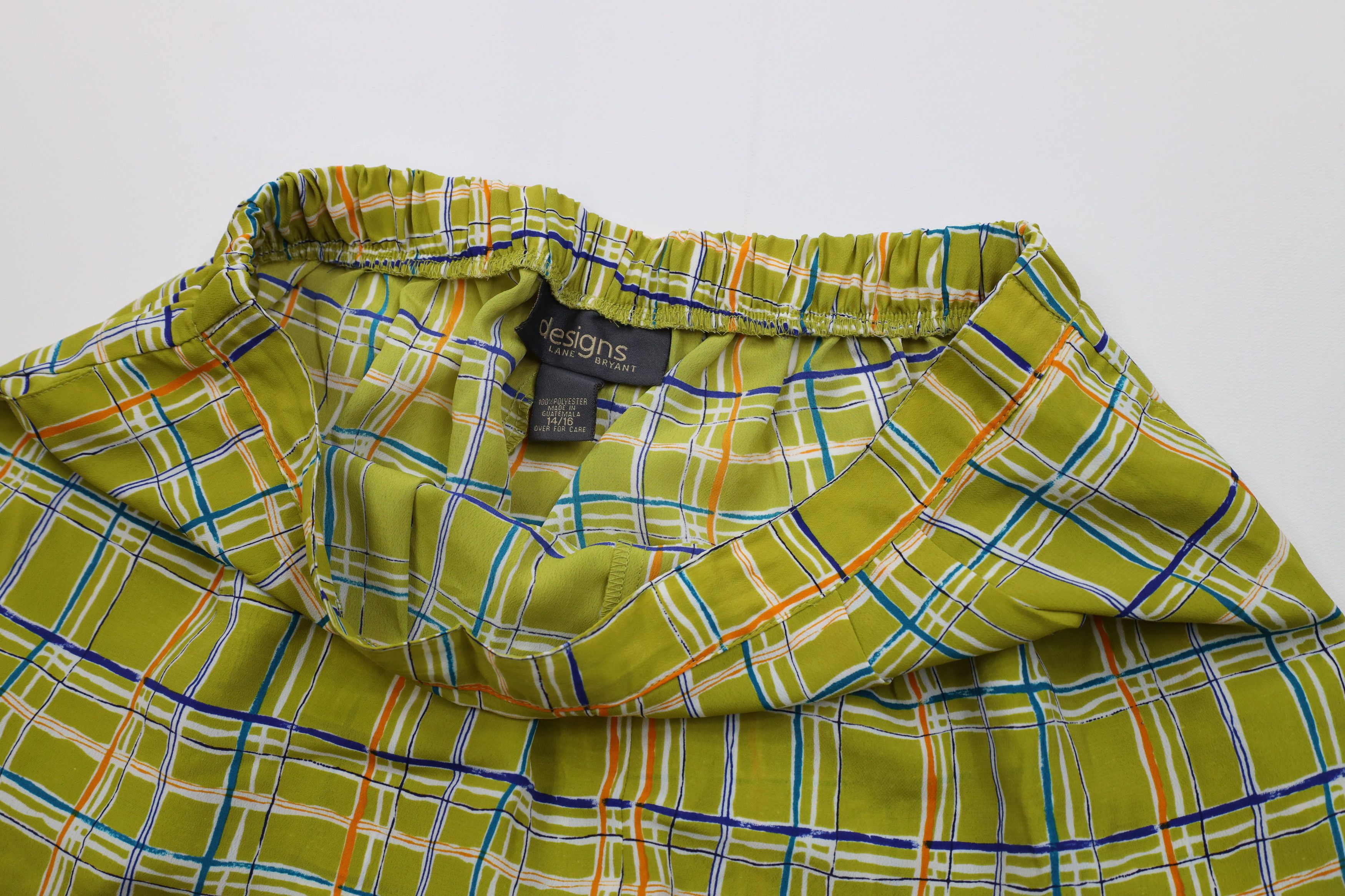 Vintage Vintage Y2K Lane Bryant Wide Leg Harem Pants Green Plaid Size 36" / US 14 / IT 50 - 8 Thumbnail