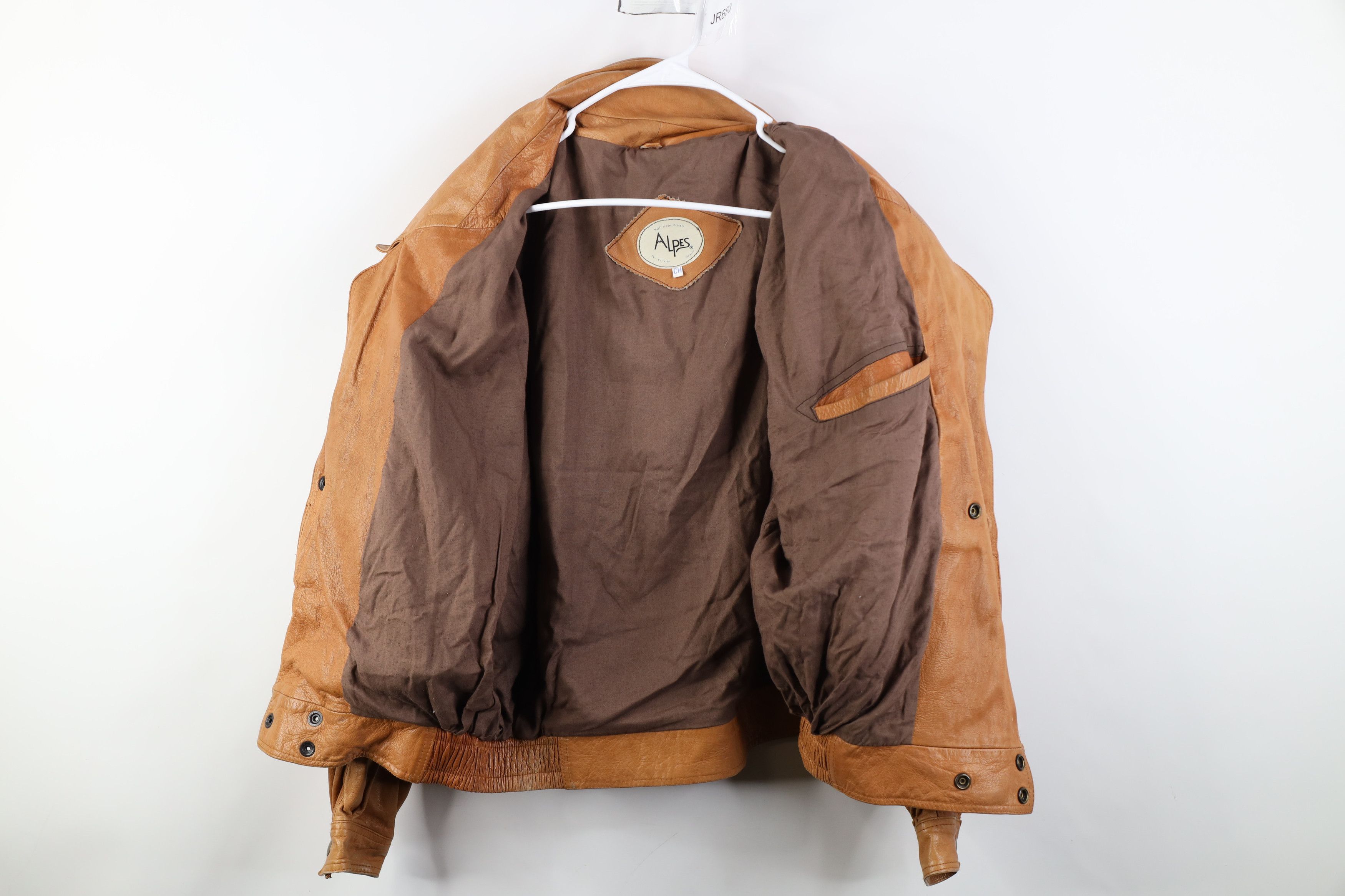 Vintage Vintage 90s Streetwear Collared Button Leather Bomber Jacket Size US S / EU 44-46 / 1 - 11 Thumbnail