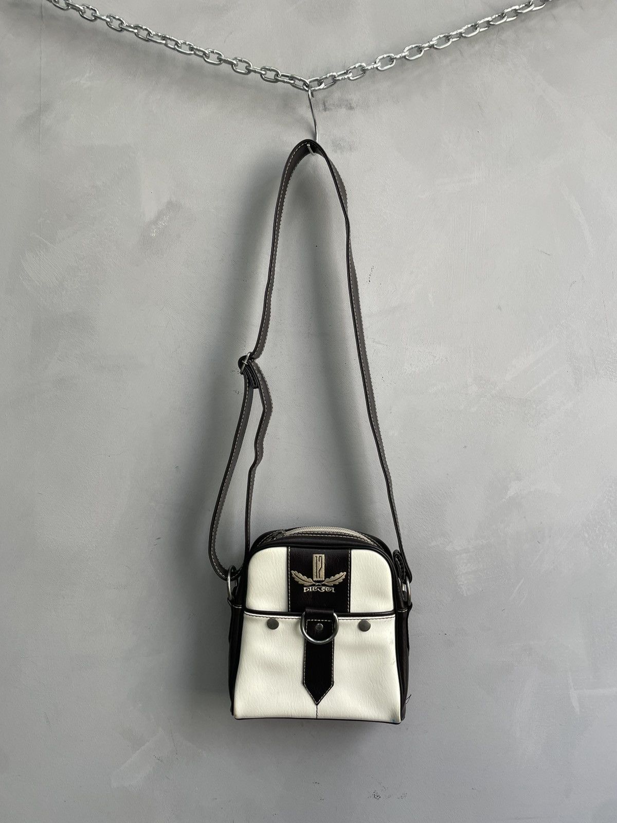 Retro Diesel leather hype messenger bag y2k