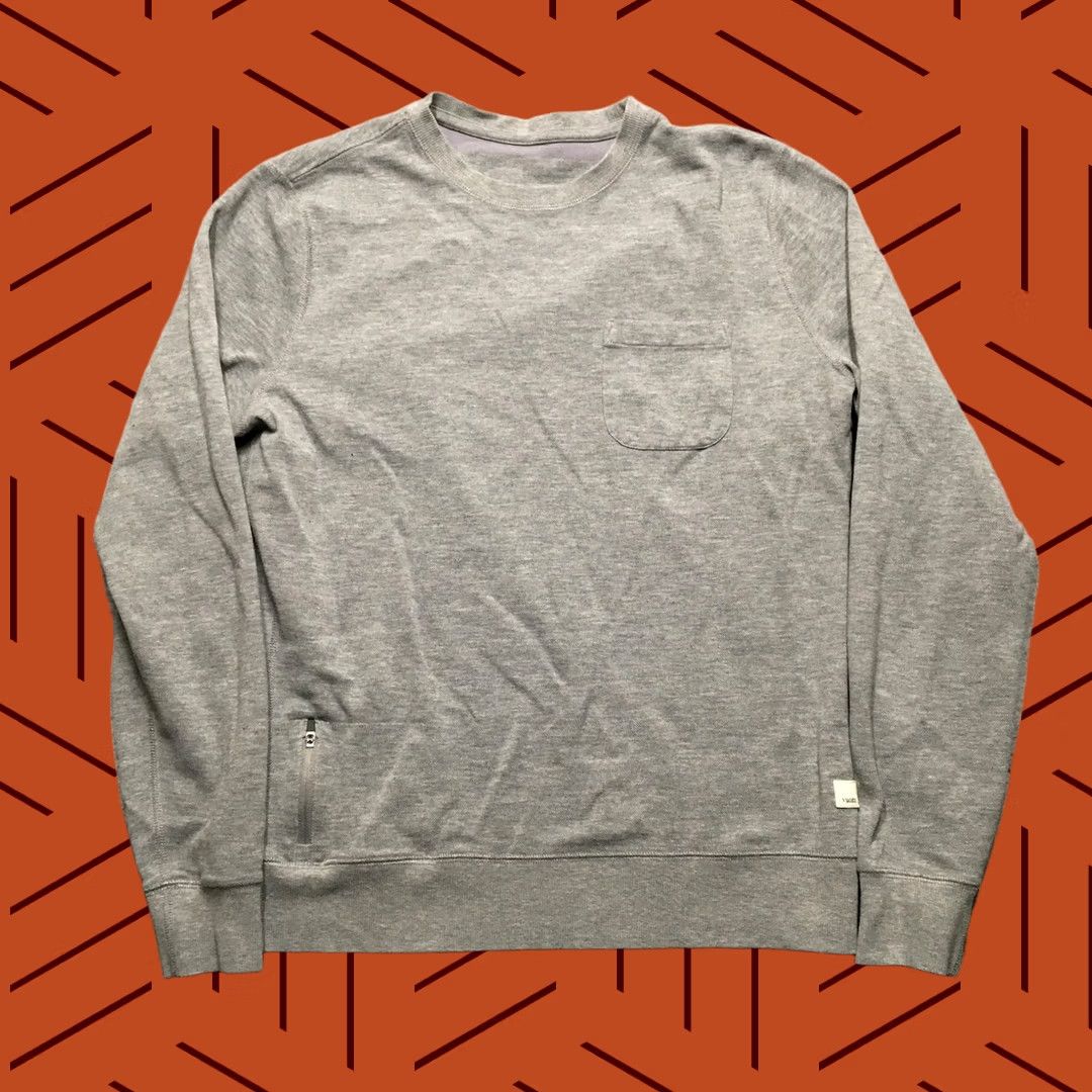 Vuori Vuori Sweatshirt Men S Gray Jersey Pullover Zip Pocket Crew Neck Minimalist Size US S / EU 44-46 / 1 - 1 Thumbnail