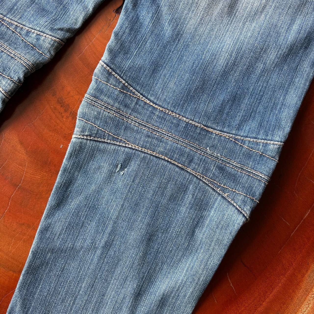 PPFM PPFM Biker Multipocket Zipper Stud Blue Jeans Pants Size US 31 - 15 Thumbnail