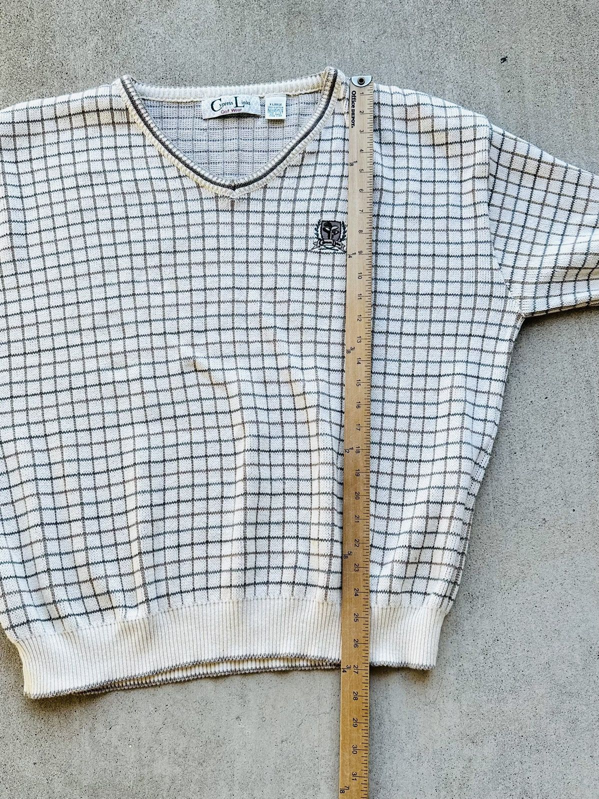 Vintage Vintage Cypress Golf Links V Neck Sweater 80 Check Plaid Size US XL / EU 56 / 4 - 8 Thumbnail