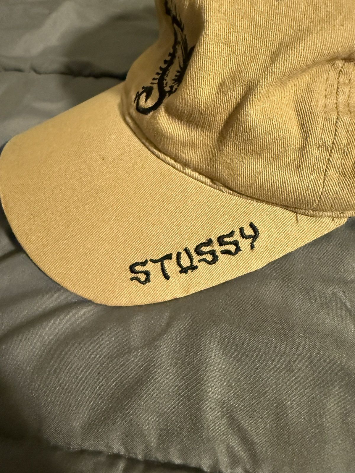 Stussy Vintage early 2000s Stüssy Beige Dragon Cap | Grailed