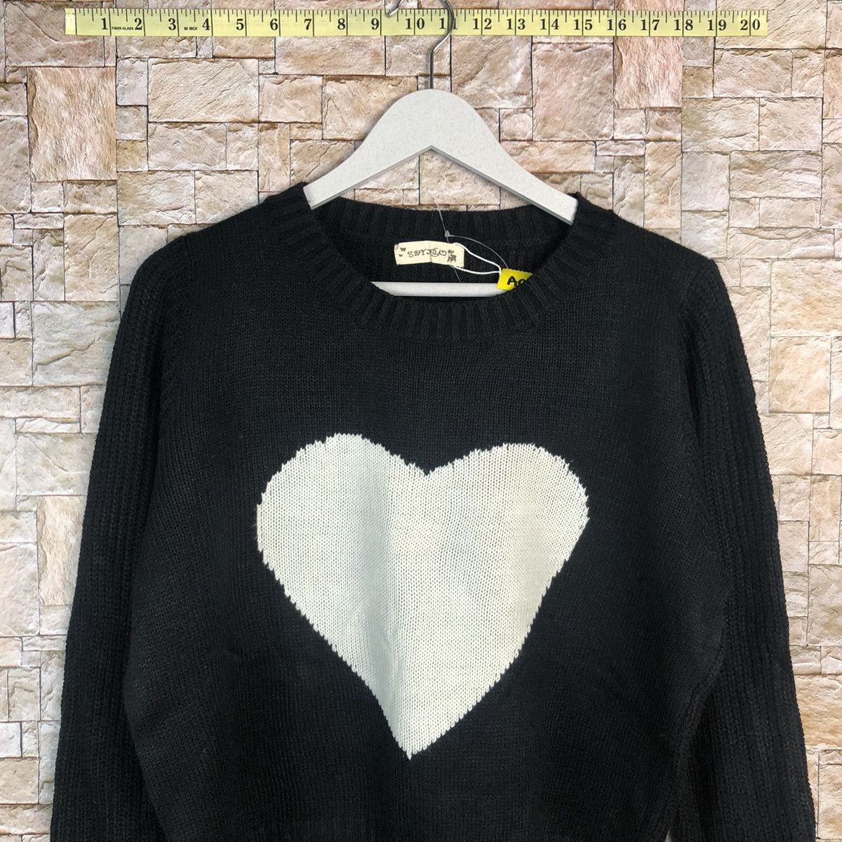 Homespun Knitwear × Japanese Brand Sango love Black white Knitwear sweatshirt #A911 Size M / US 6-8 / IT 42-44 - 5 Thumbnail
