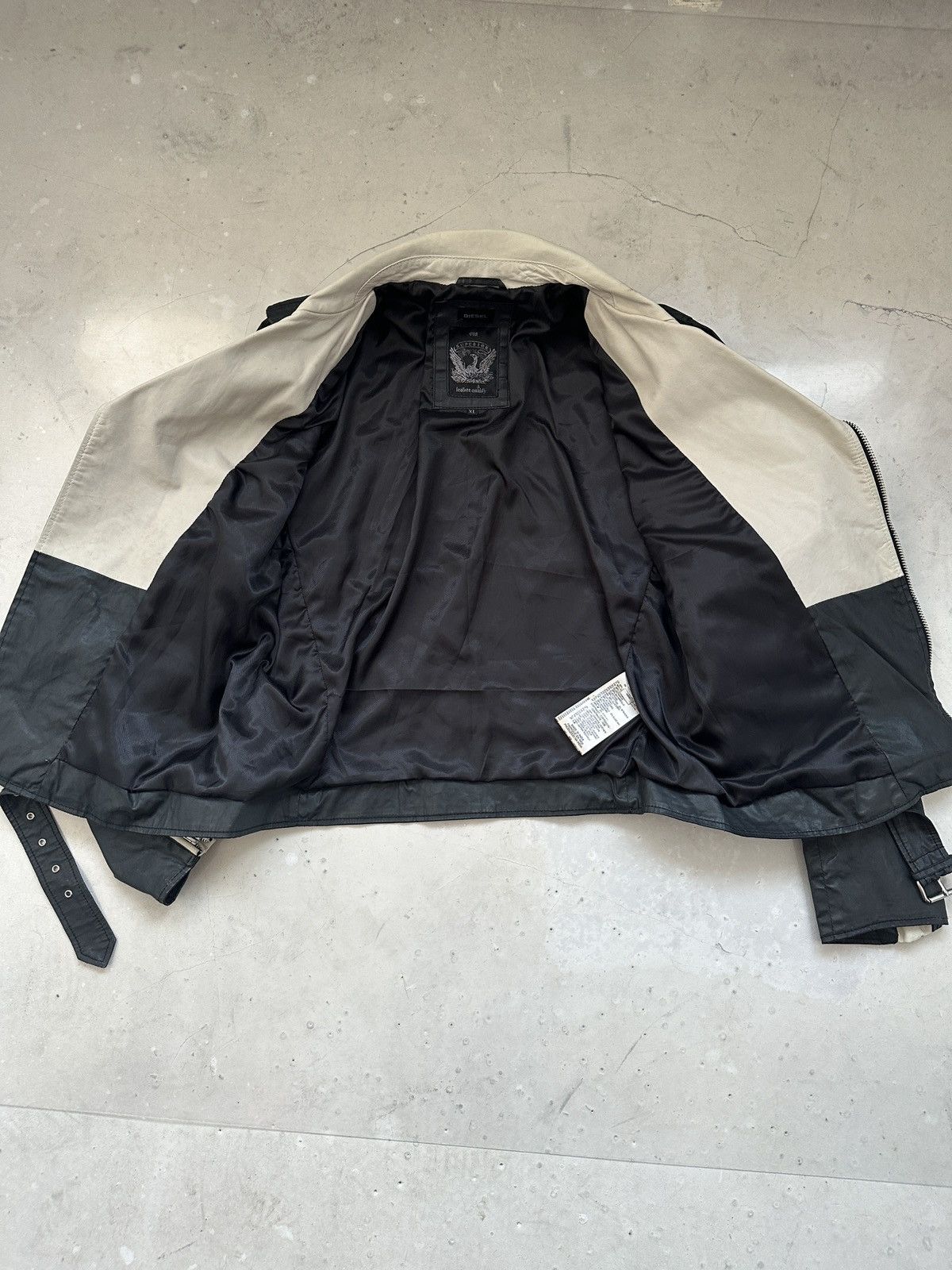 Designer × Diesel Diesel Waxed cotton and leather ramone biker jacket Y2K Size US XL / EU 56 / 4 - 11 Thumbnail