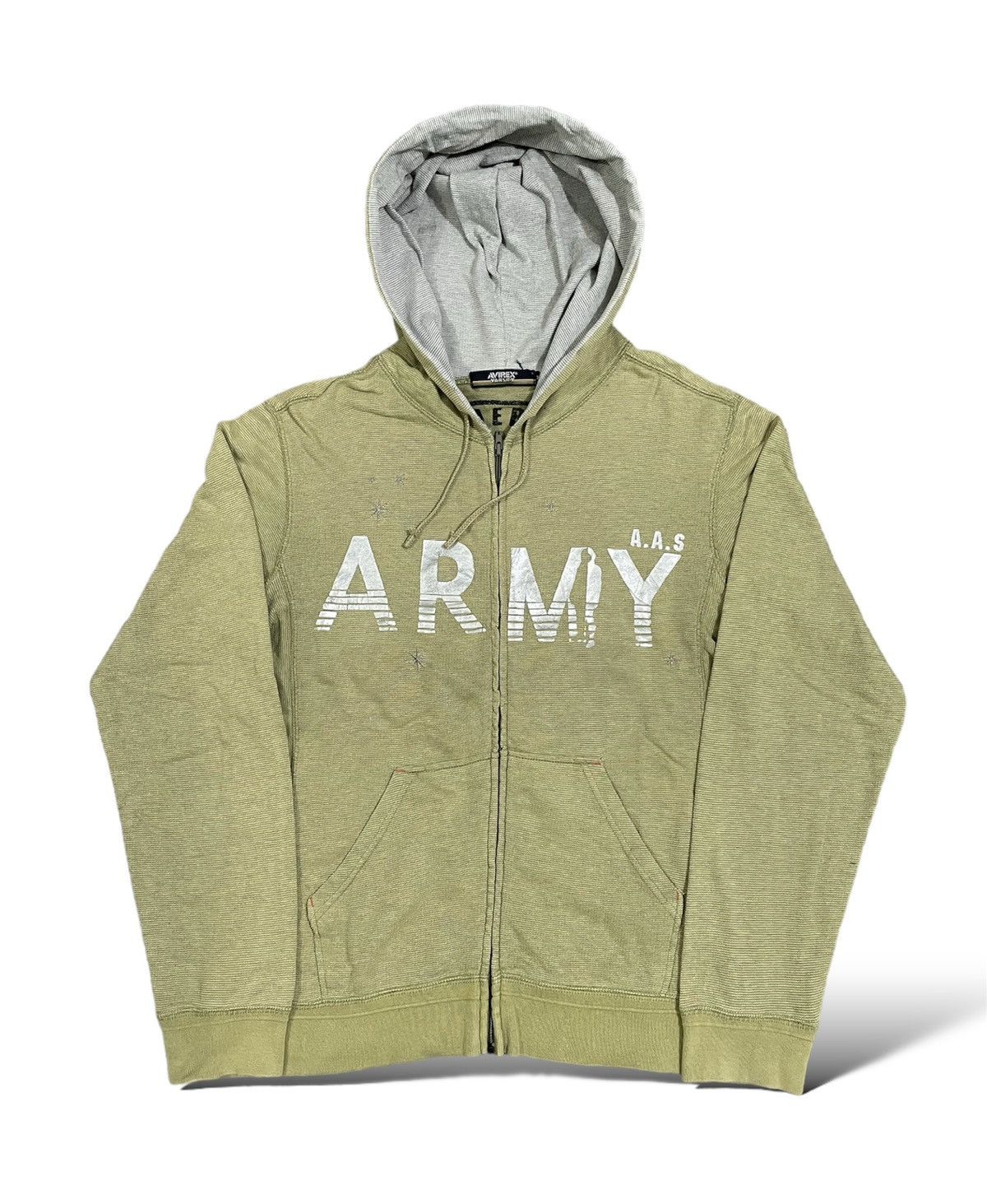 image of Avirex Aerospace Zip Hoodie in Green, Men's (Size Medium)