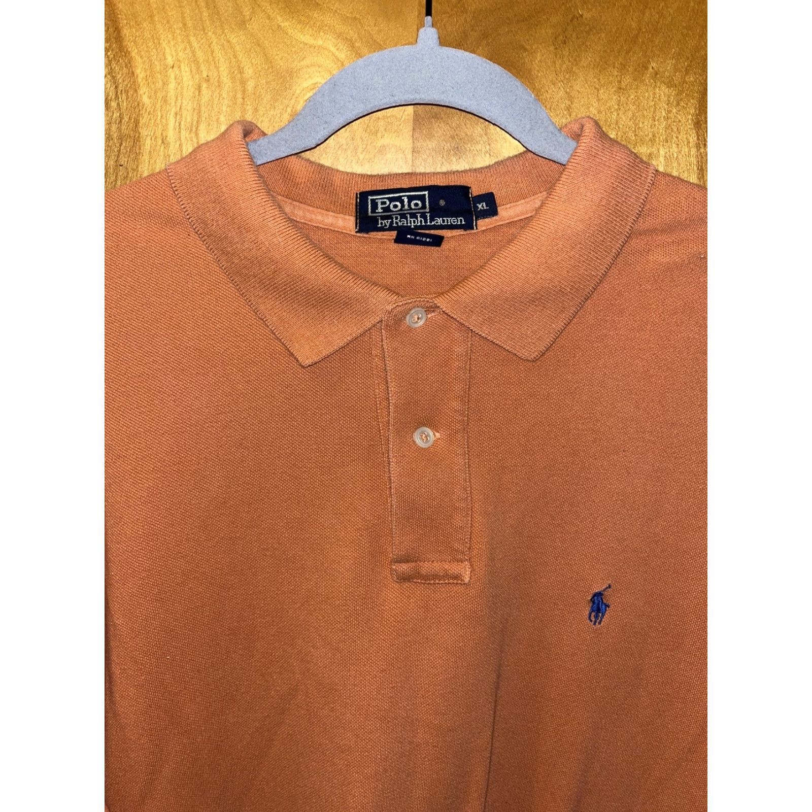 Polo Ralph Lauren VINTAGE Polo Ralph Lauren Shirt Men XL Orange Short Sleeve Collared Logo Embroidered 100% Cotton Spring Summer Size US XL / EU 56 / 4 - 2 Thumbnail