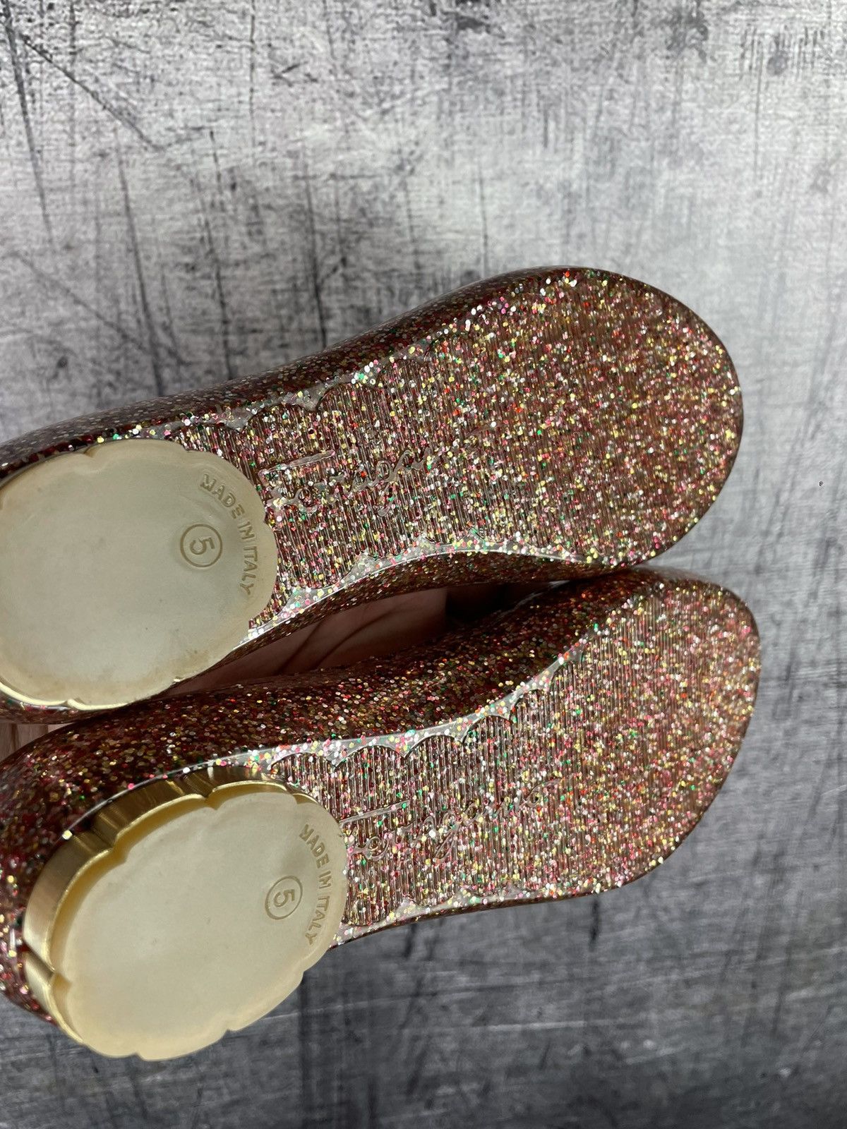 Salvatore Ferragamo FERRAGAMO Jelly multi color glitter rubber ballerinas Size US 5 / IT 35 - 10 Thumbnail