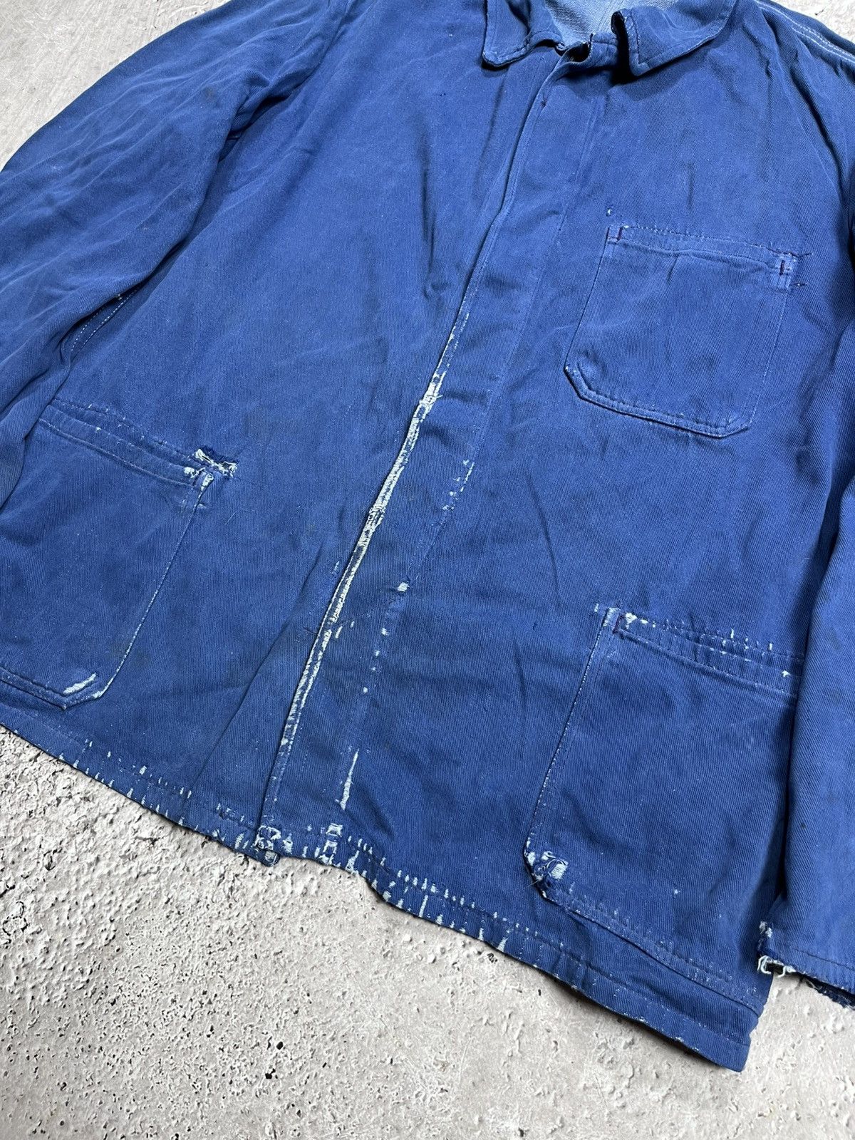 Other Vintage Workwear Distressed French Chore Jacket Blue Canvas Size US M / EU 48-50 / 2 - 6 Thumbnail